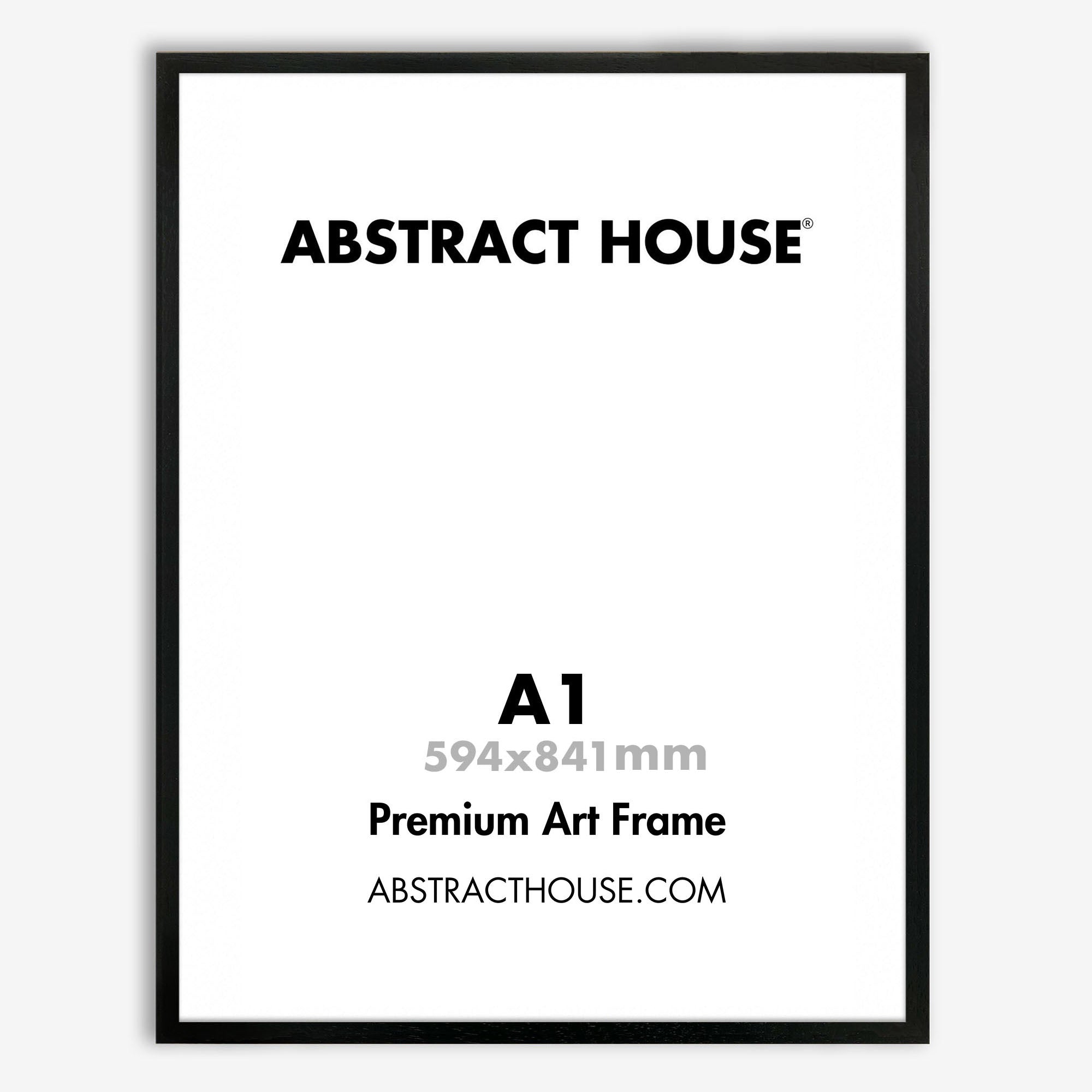 A1 Wooden Frame-Black-No Mount-Abstract House