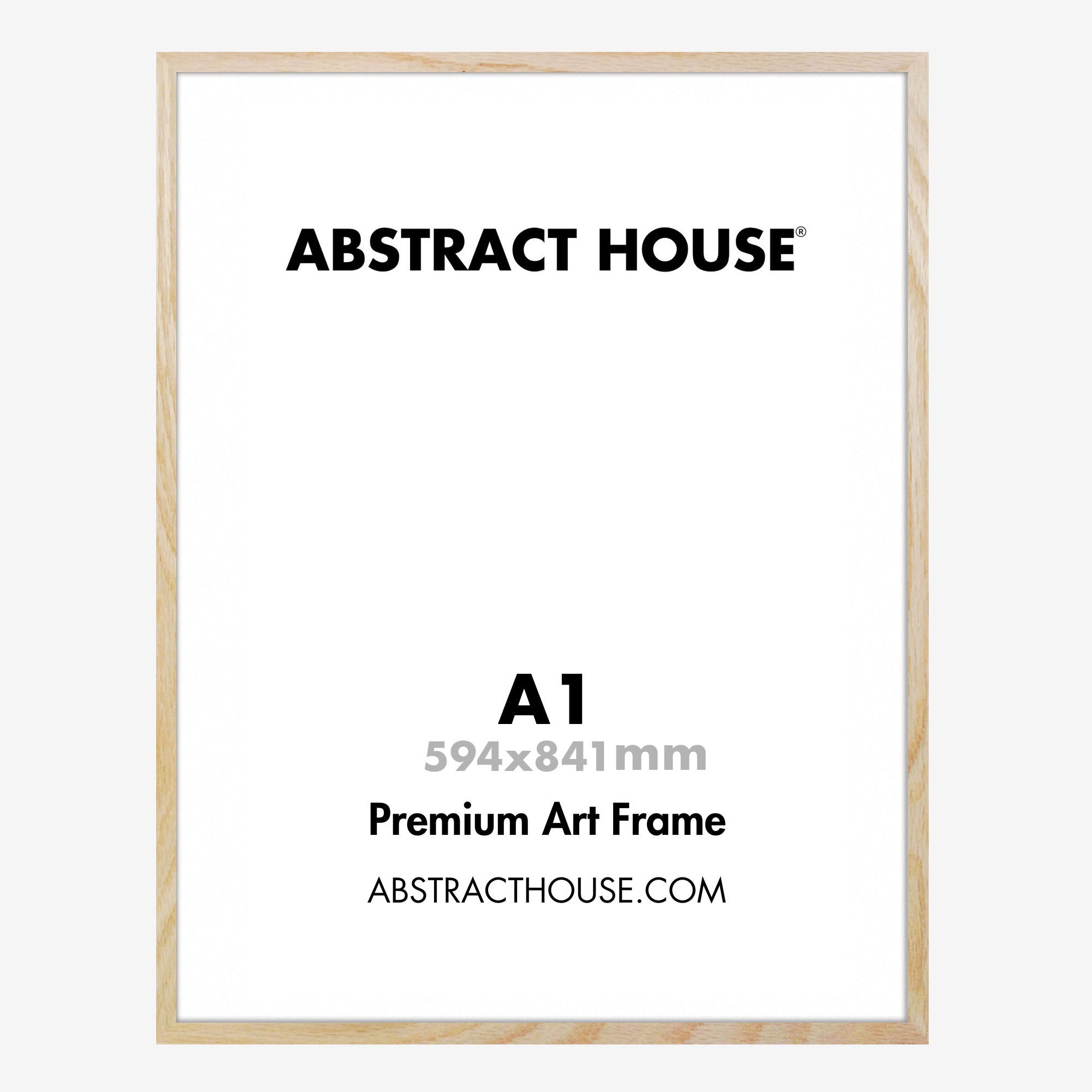 A1 Wooden Frame-Oak-No Mount-Abstract House