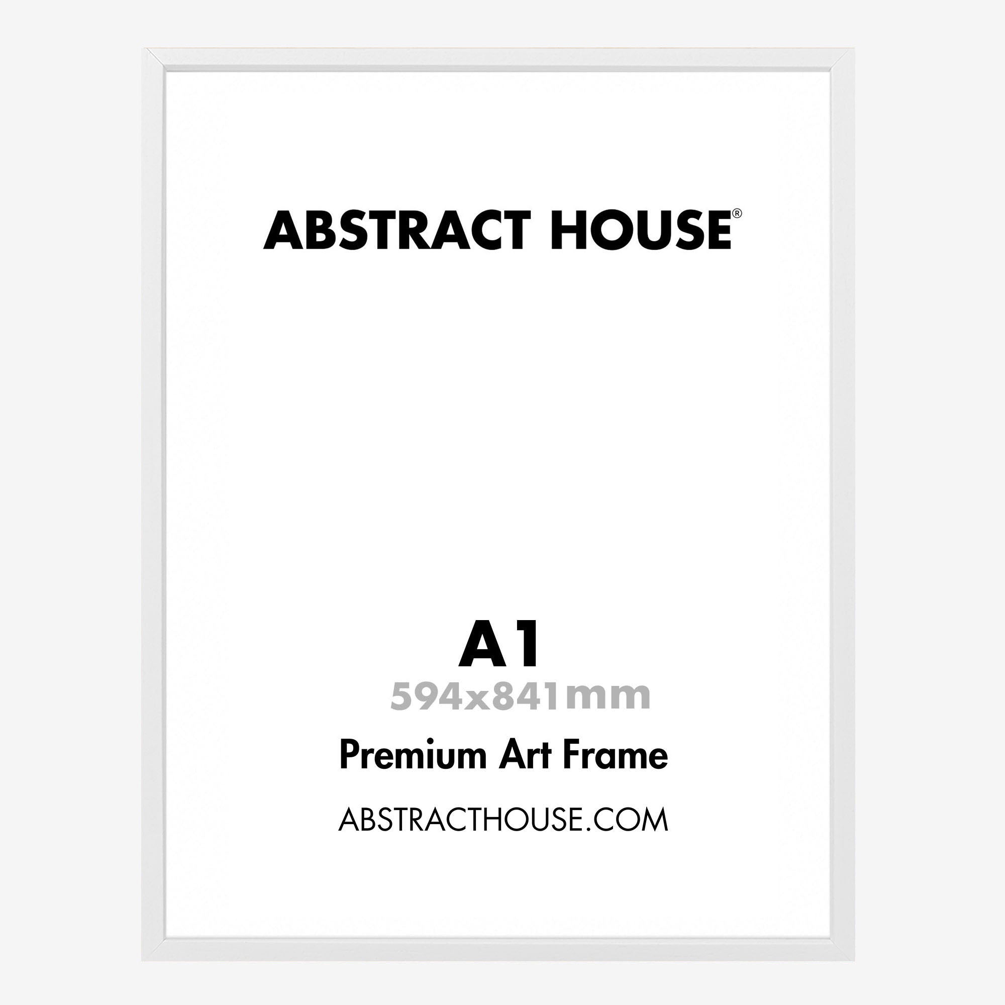 A1 Wooden Frame-White-No Mount-Abstract House