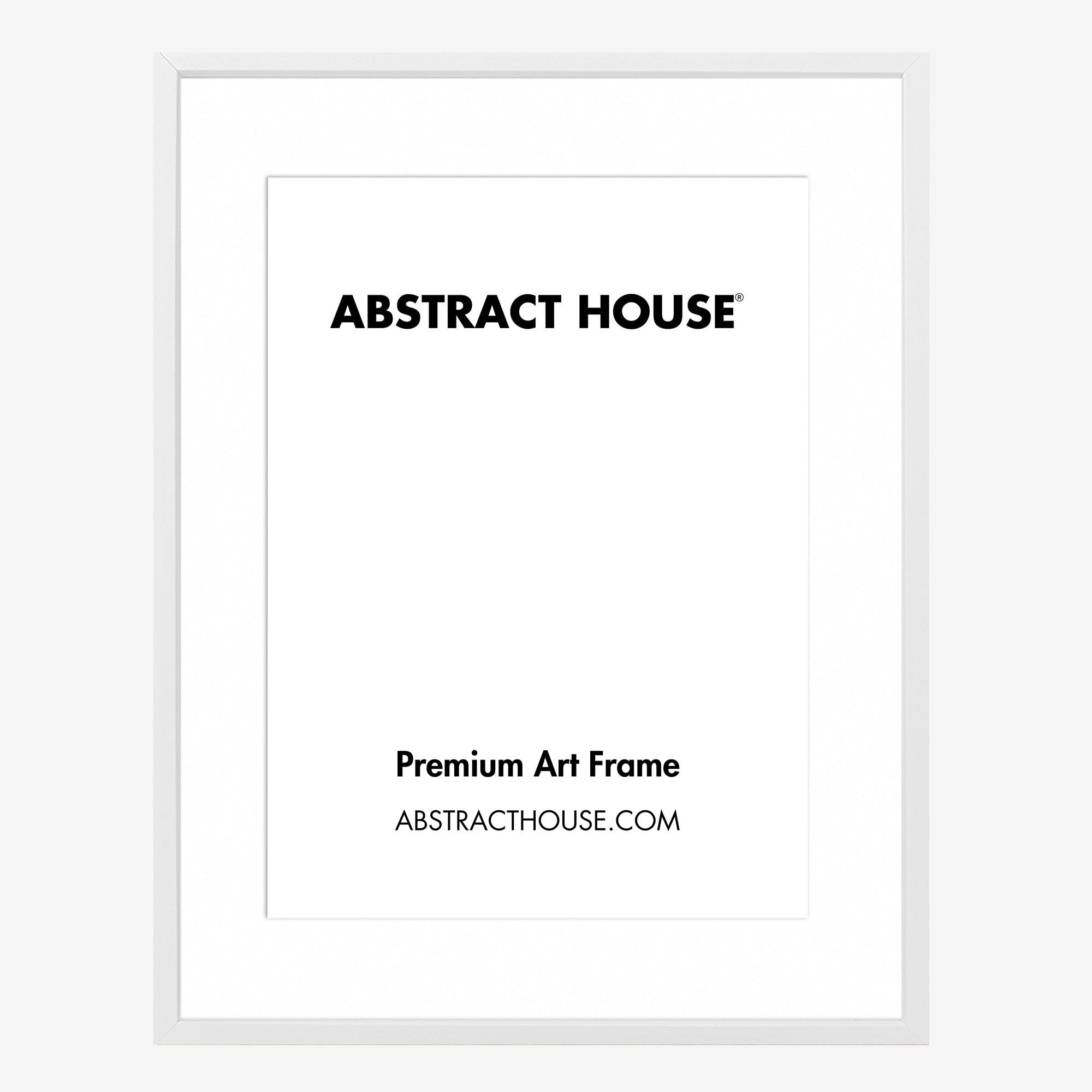 A1 Wooden Frame-White-A2 42 x 59.4 cm-Abstract House