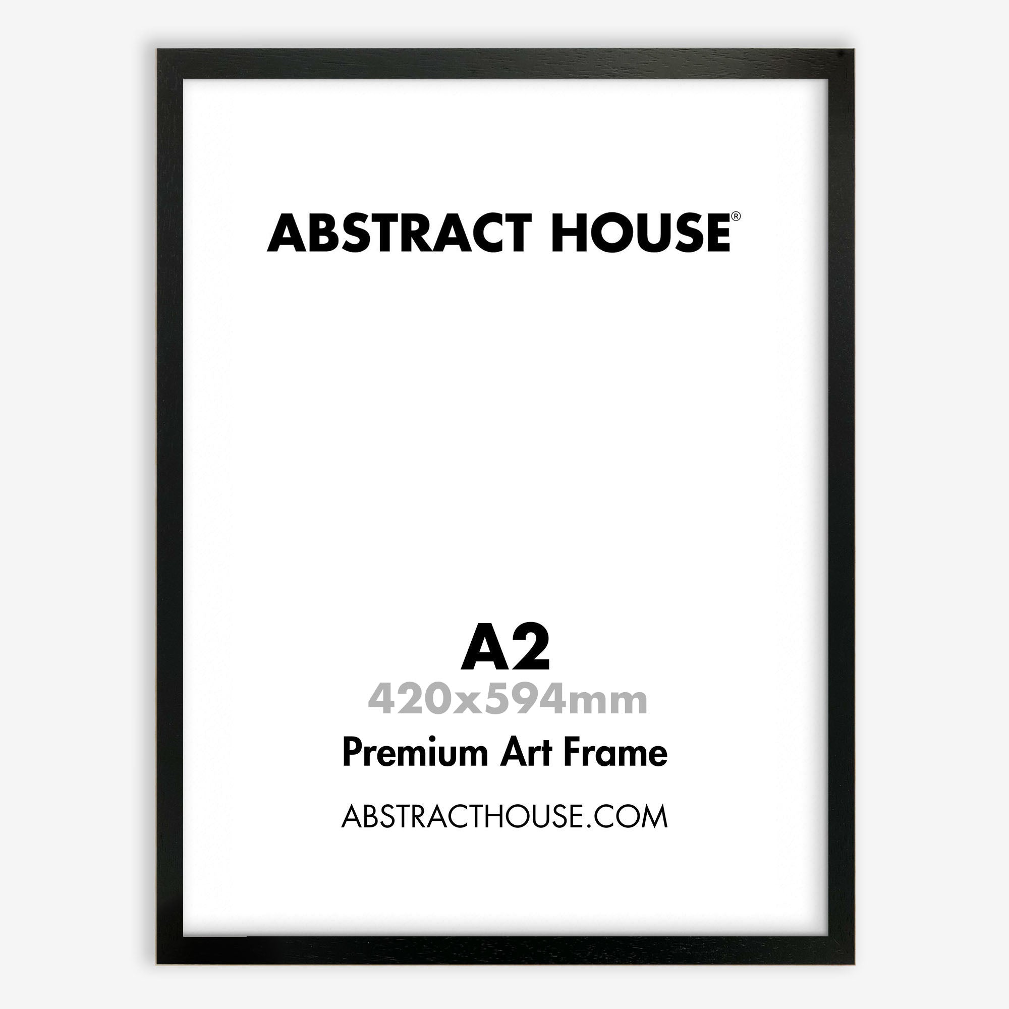 A2 Wooden Frame-Black-No Mount-Abstract House