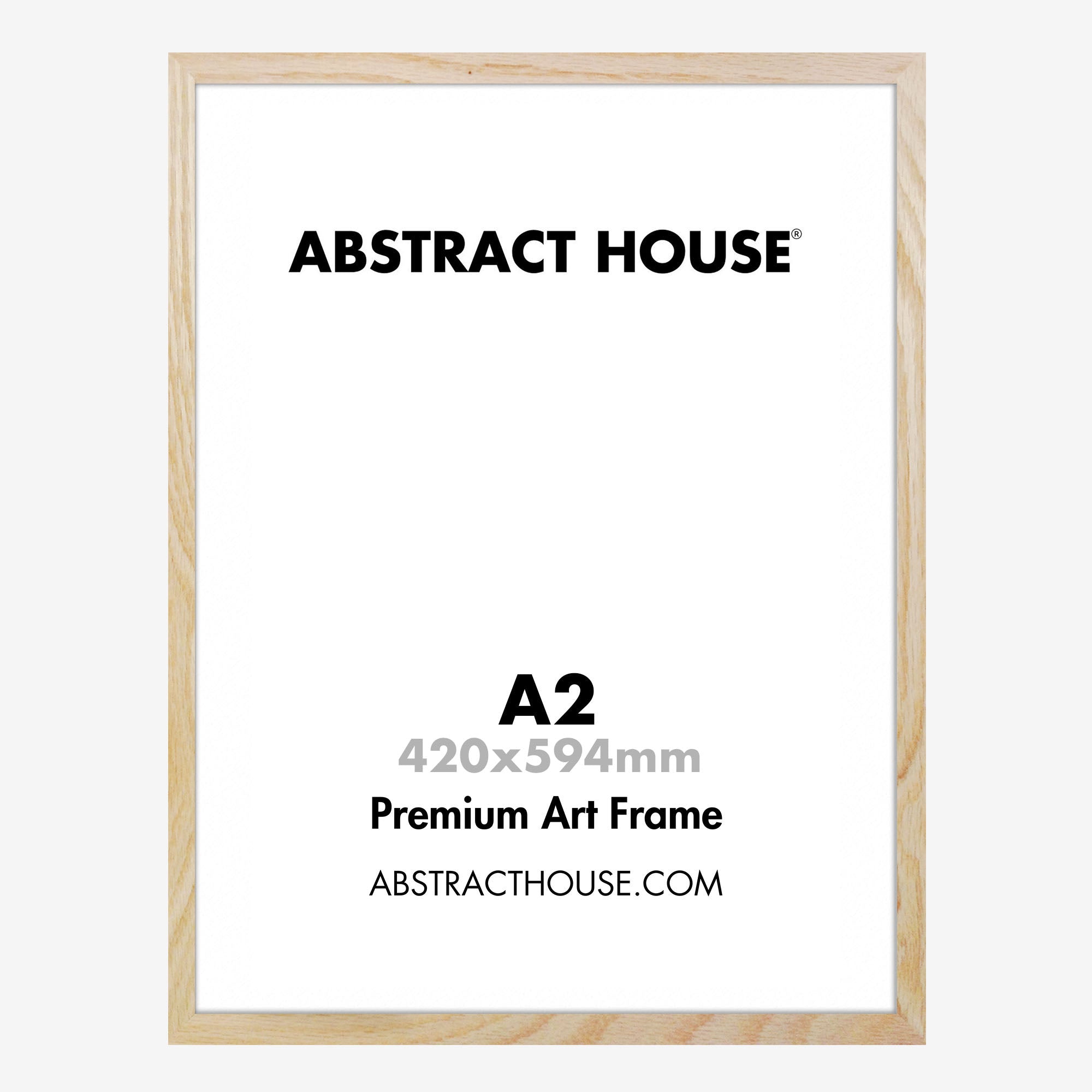 A2 Wooden Frame-Oak-No Mount-Abstract House