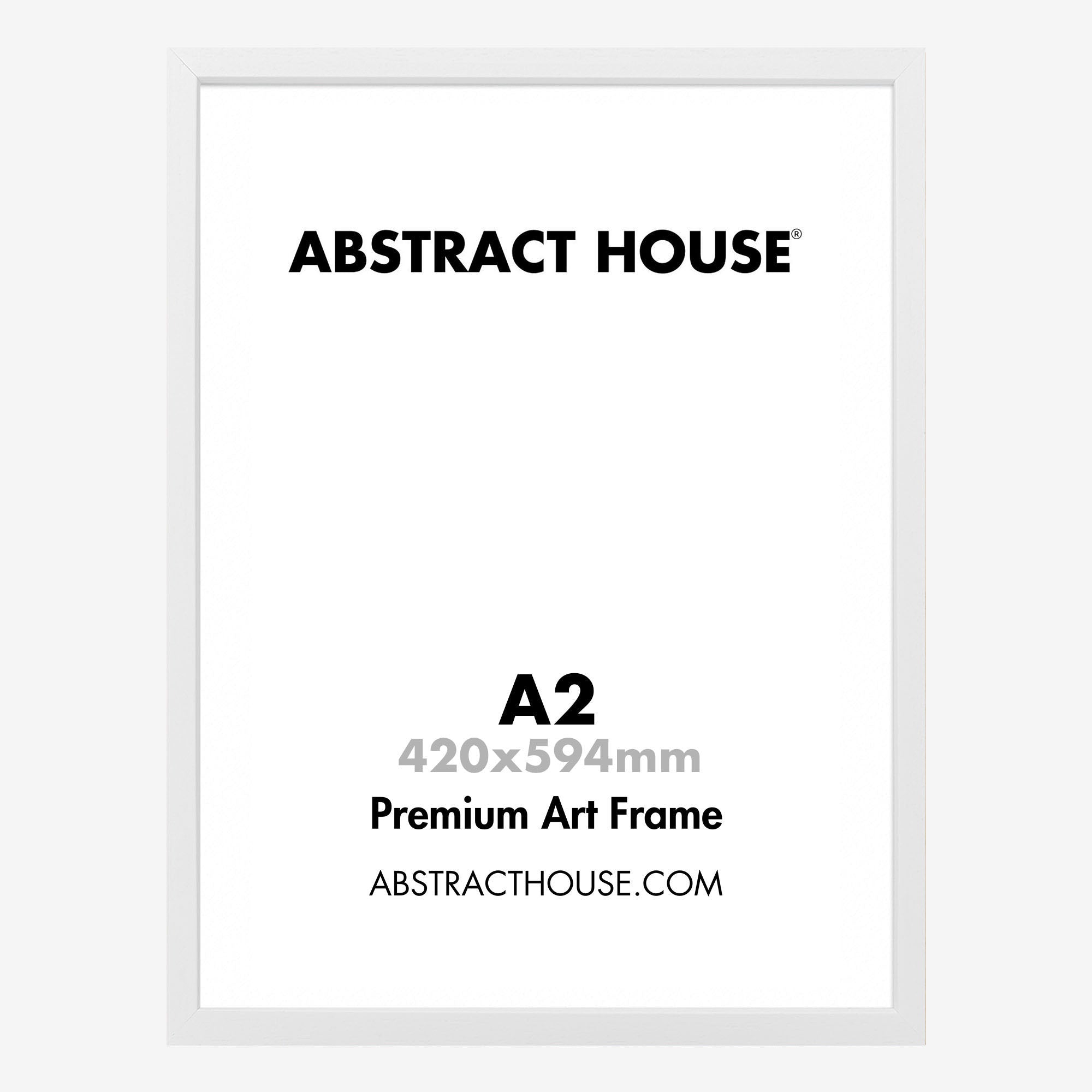 A2 Wooden Frame-White-No Mount-Abstract House