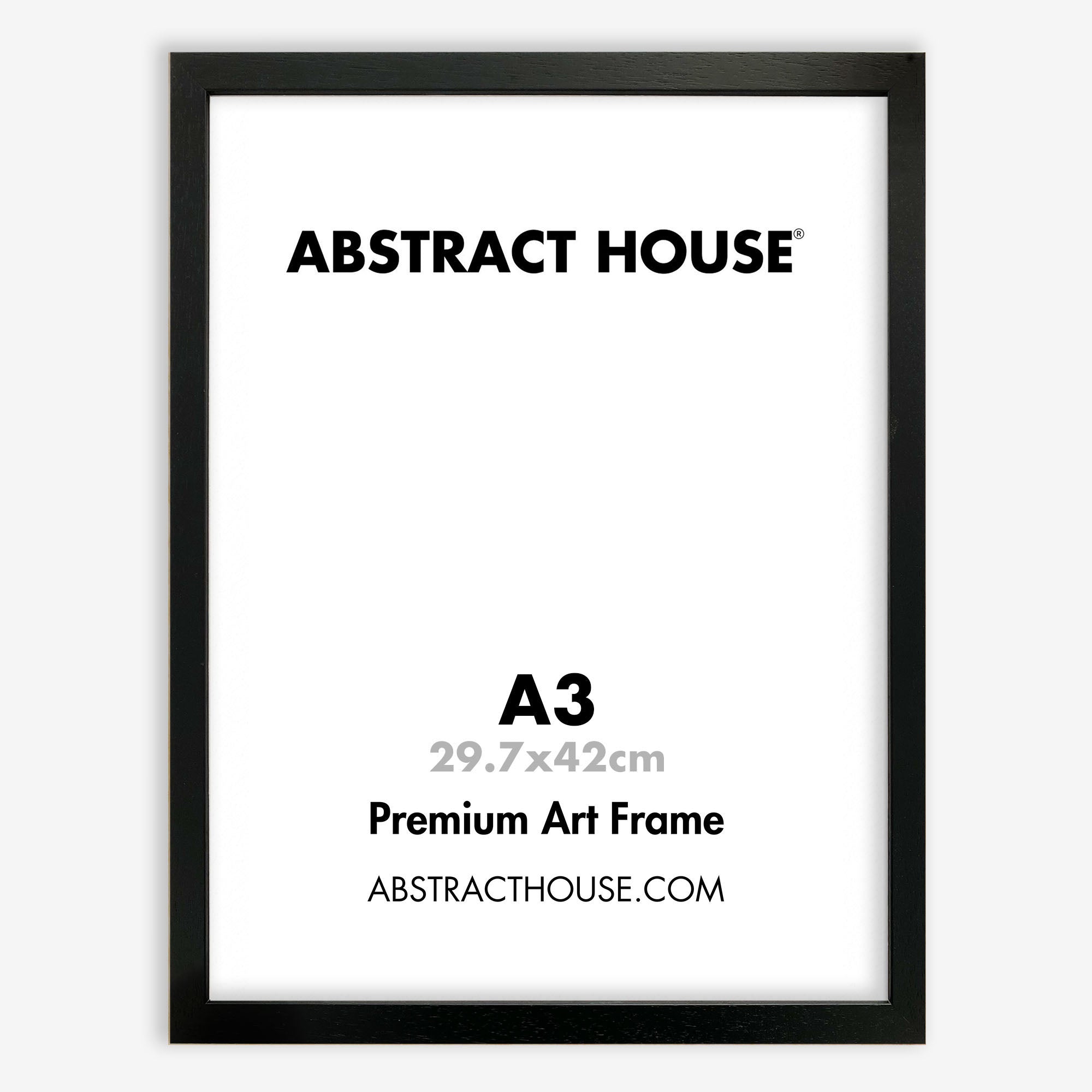 A3 Wooden Frame-Black-No Mount-Abstract House