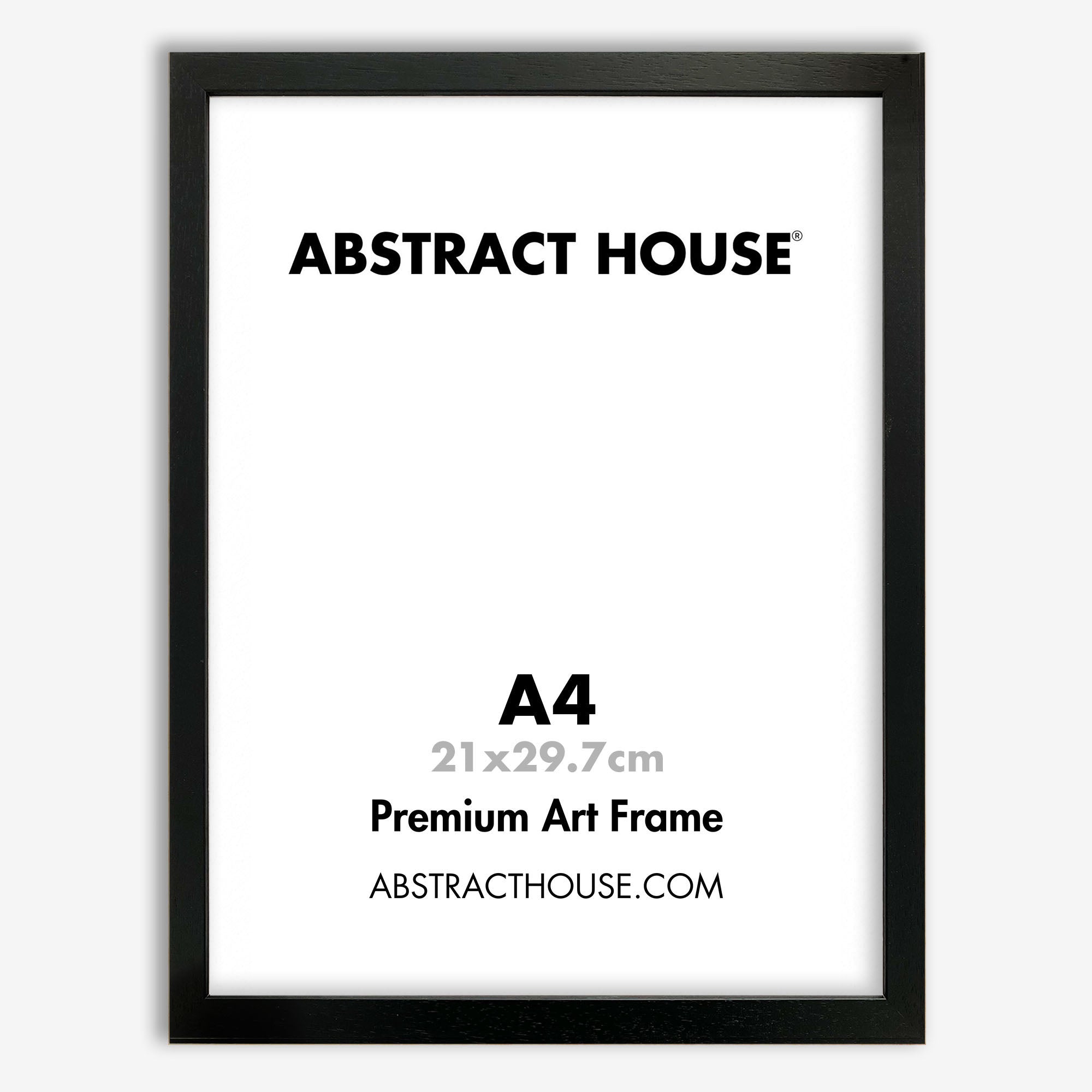 A4 Wooden Frame-Black-No Mount-Abstract House