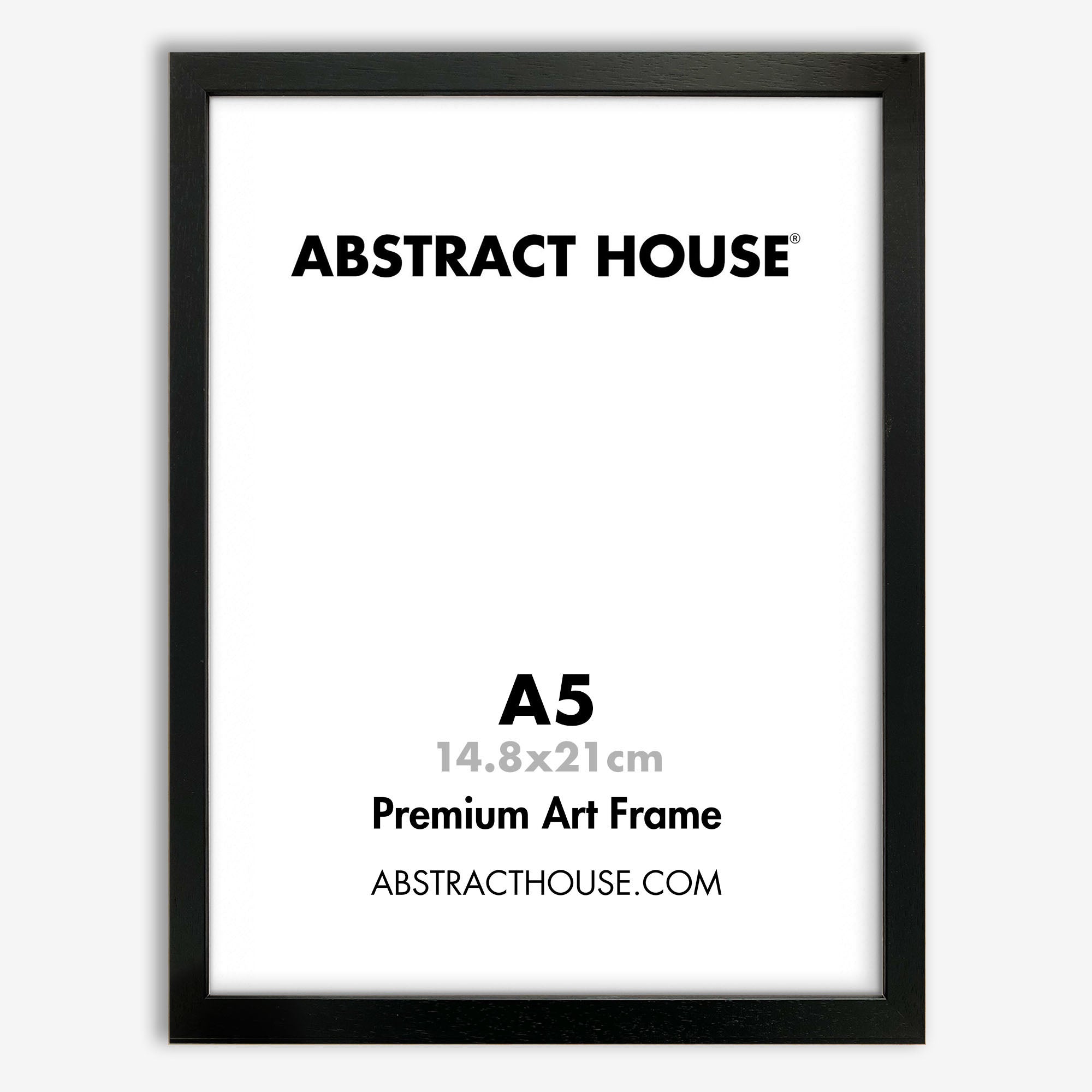 A5 Wooden Frame-Black-No Mount-Abstract House