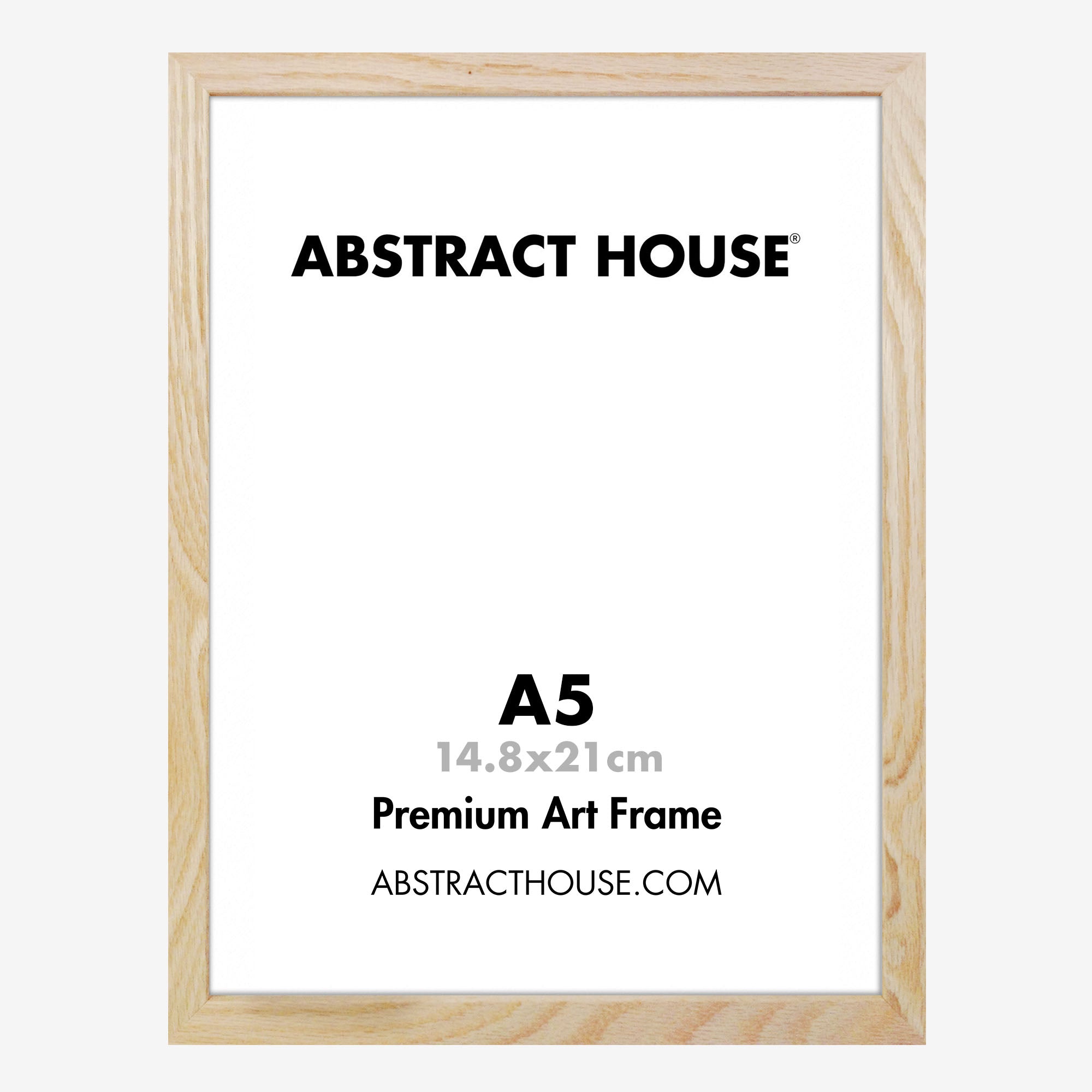 A5 Wooden Frame-Oak-No Mount-Abstract House