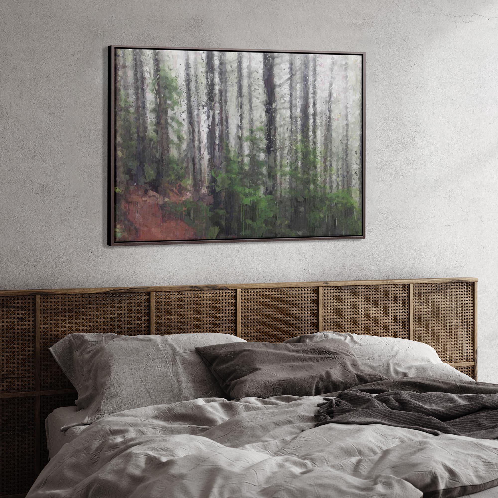 The Forest Trees Oil Painting Canvas Print-Abstract House