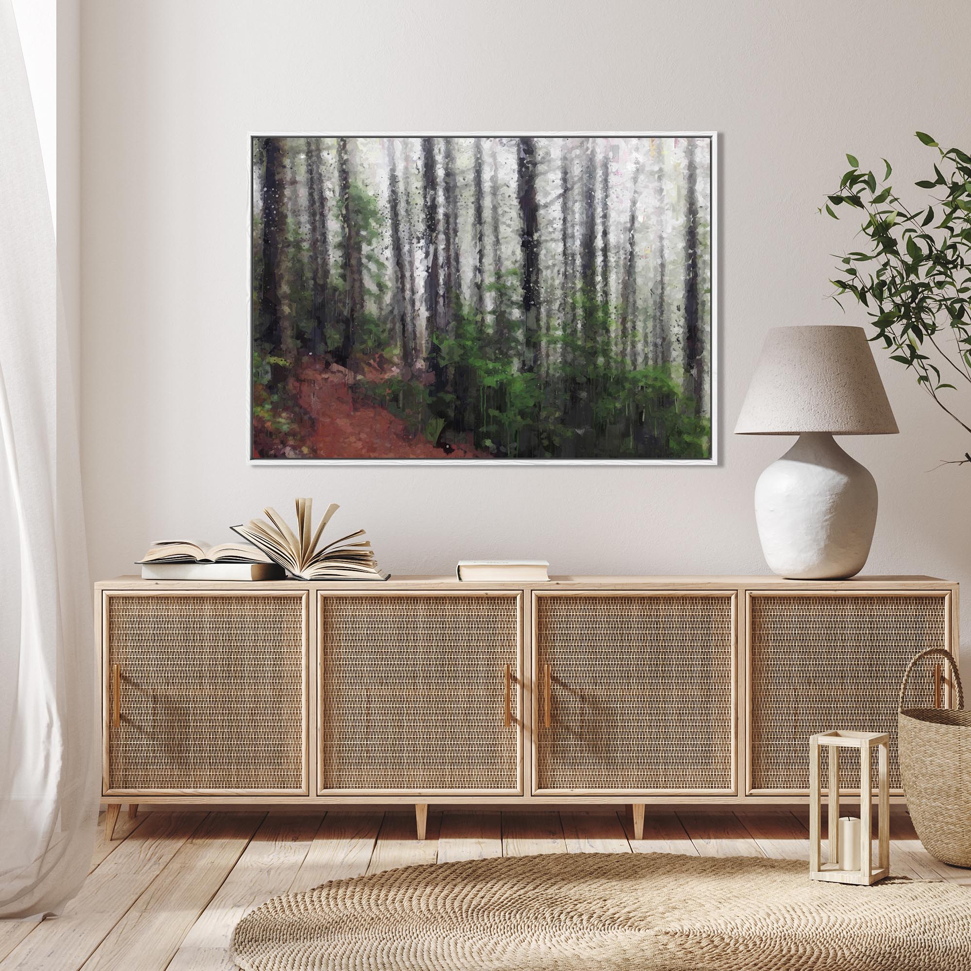 The Forest Trees Oil Painting Canvas Print-Abstract House