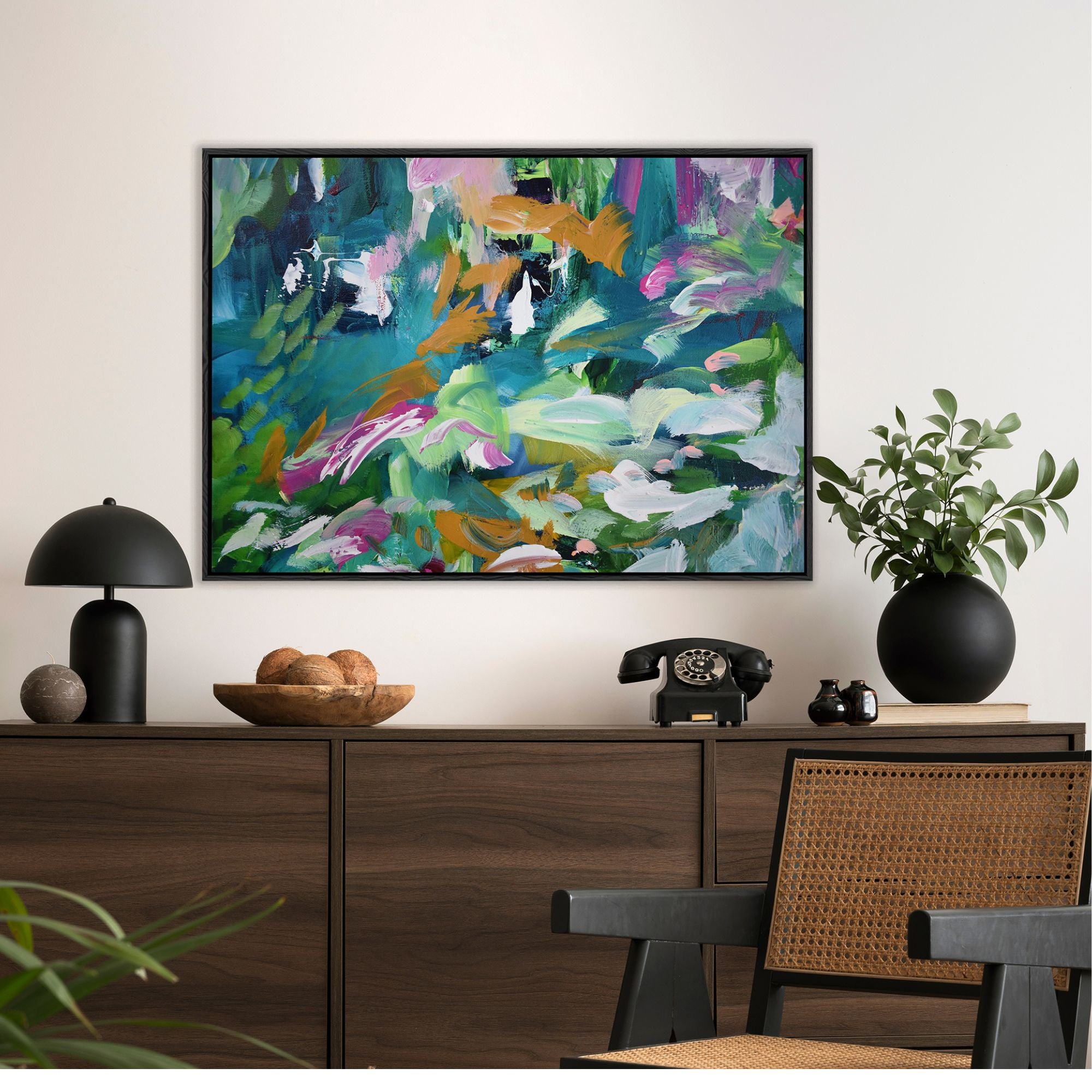 Abstract 142 Framed Canvas
