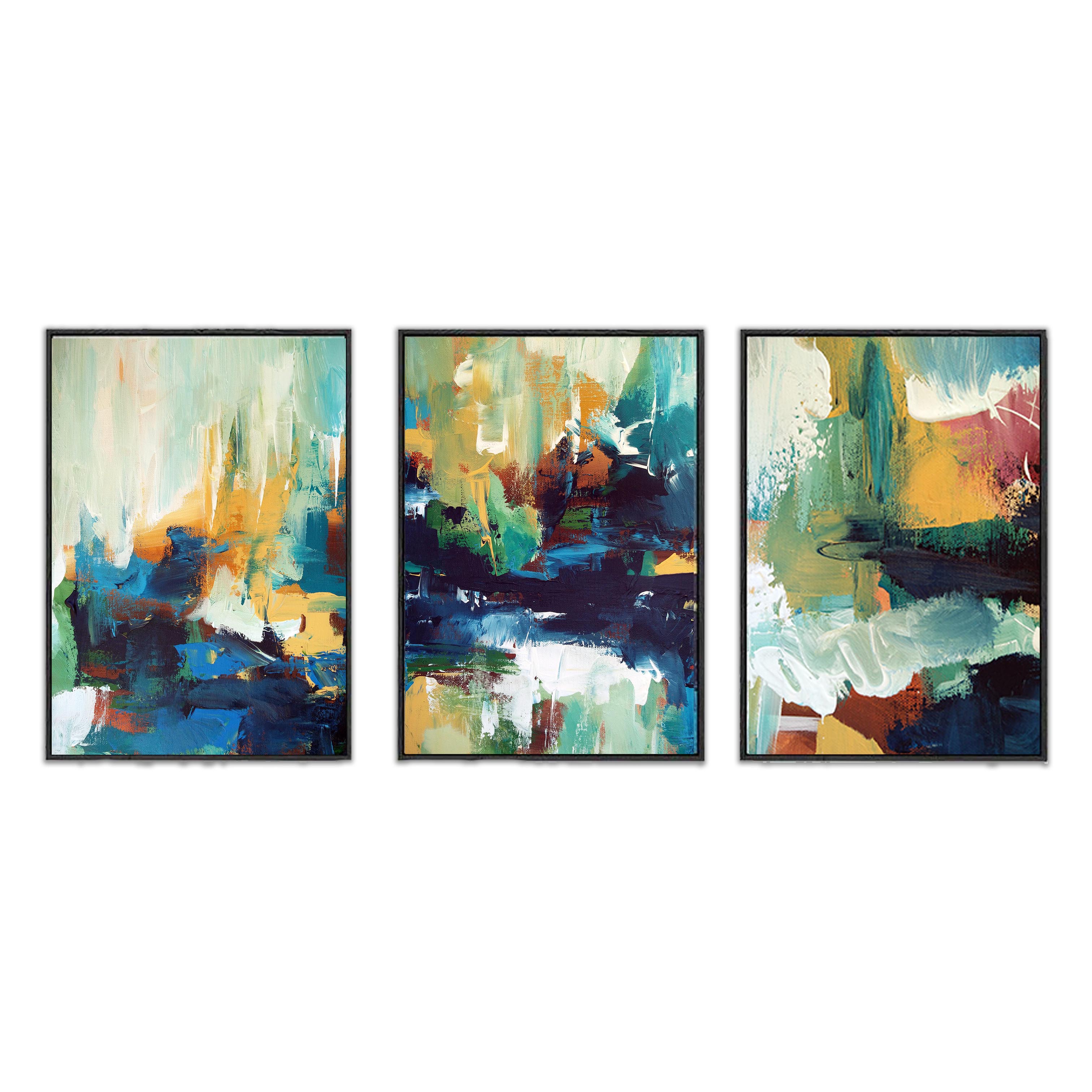 Abstract Colour Trio Canvas Set Of 3