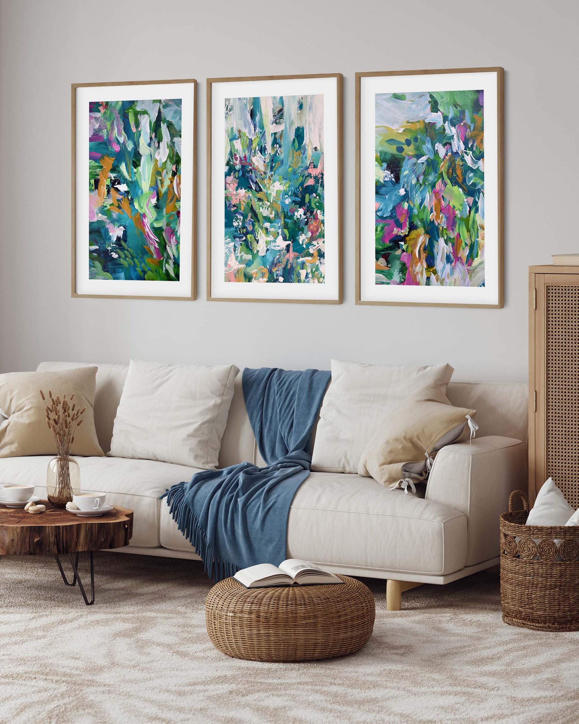 colourful large abstract art prints, framed wall art pictures for living room