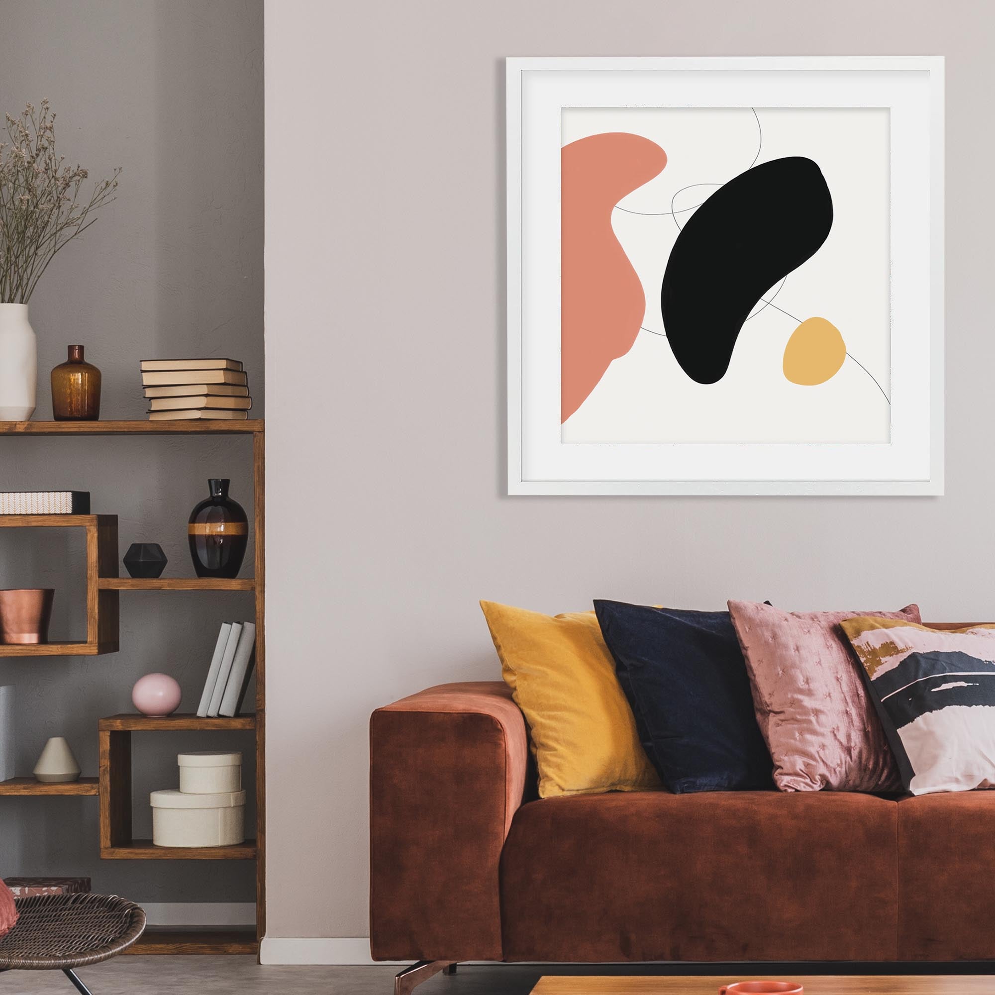 Abstract Bean Shapes Framed Art Print-Abstract House