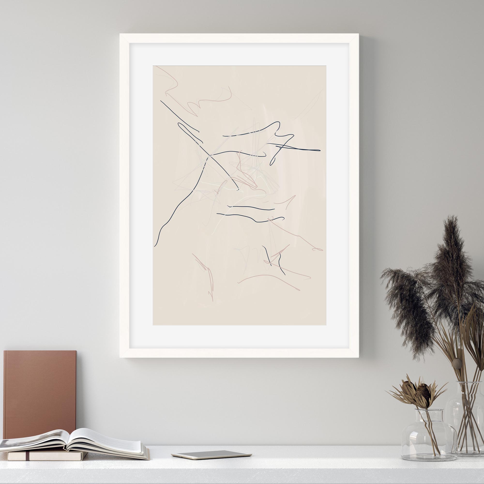 Abstract Line Drawing Art Print-Abstract House