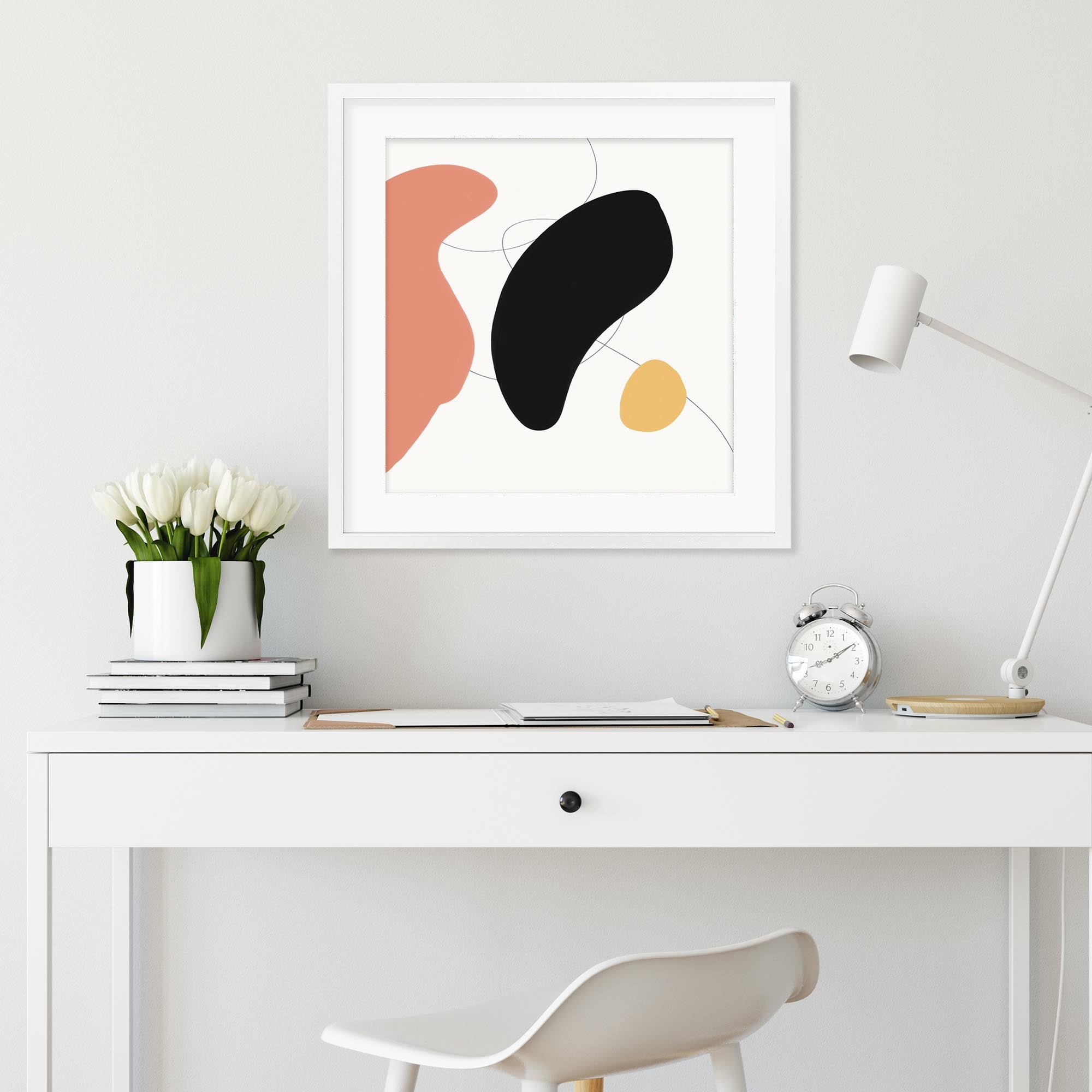 Abstract Bean Shapes Framed Art