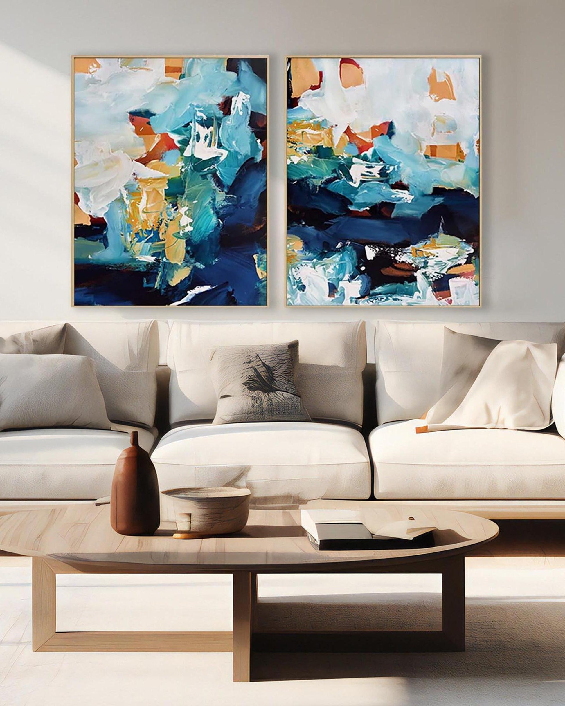 Abstract Colours Canvas Set Of 2-Abstract House