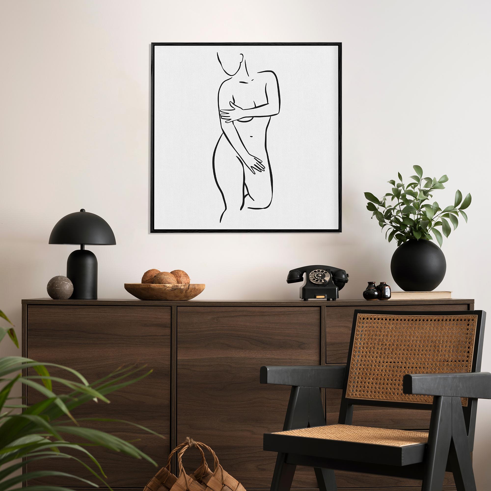 Nude Figure Canvas Print-Abstract House