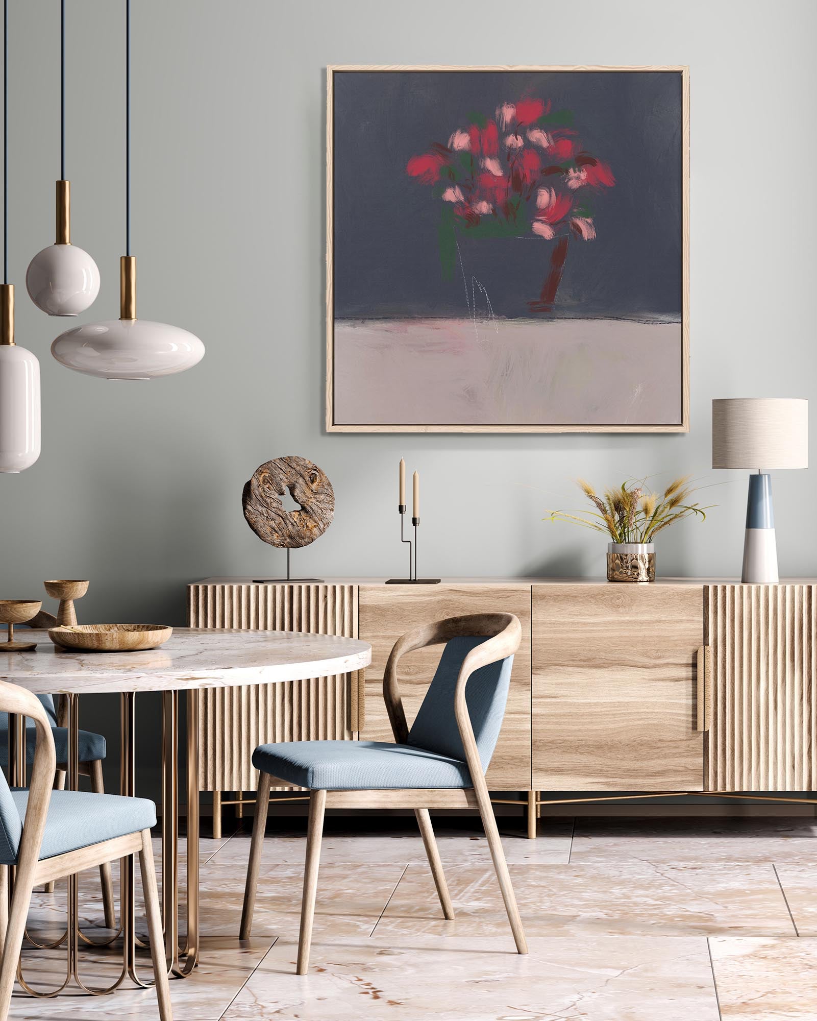 Rose Study Framed Canvas-Abstract House