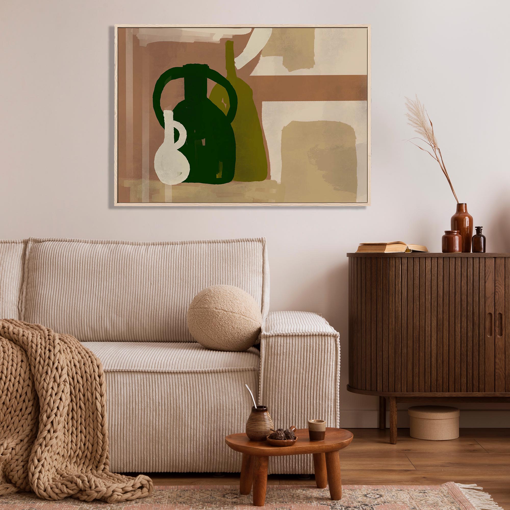 Trio Of Pots Study Framed Canvas-Abstract House