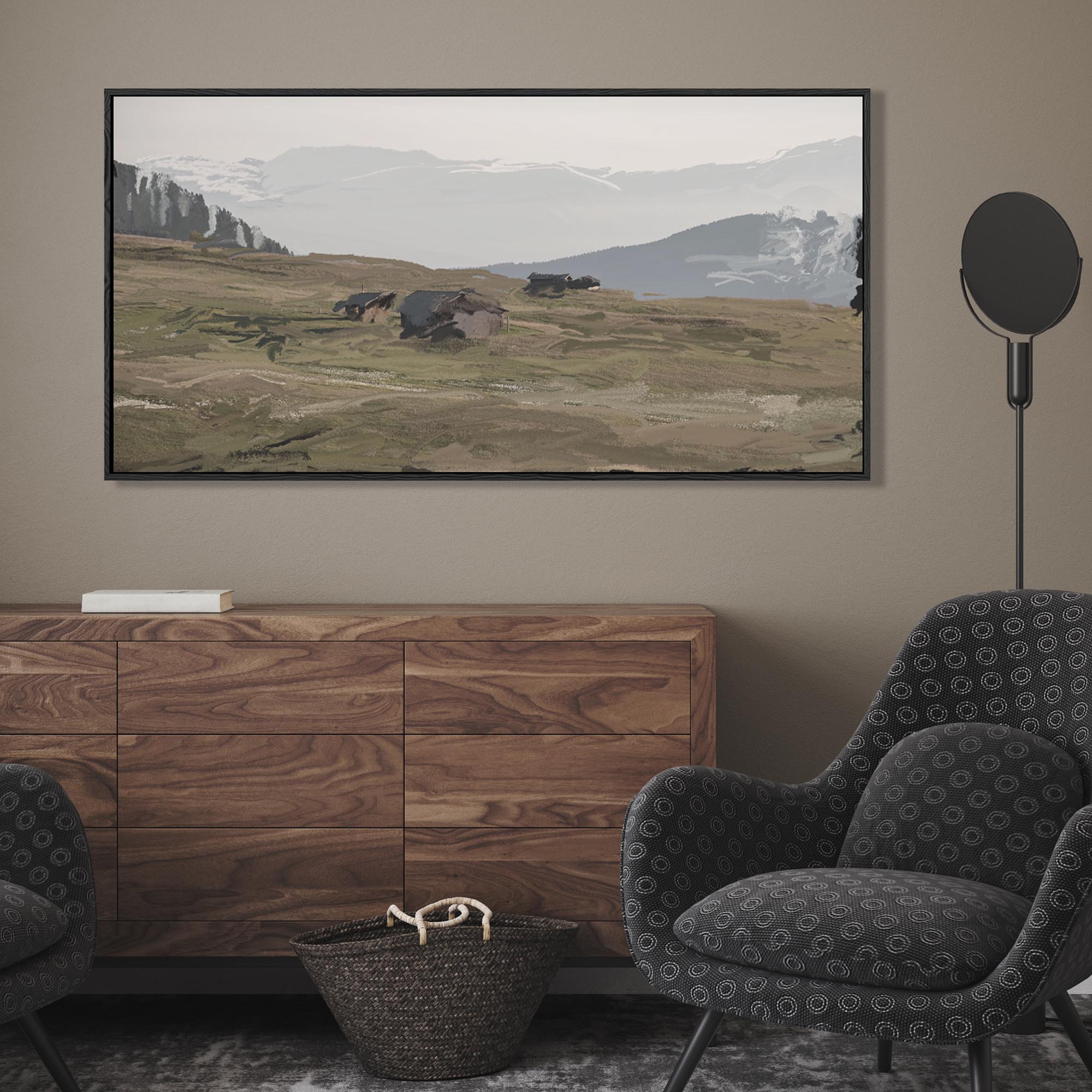Highlands Forest Landscape Framed Canvas-Abstract House
