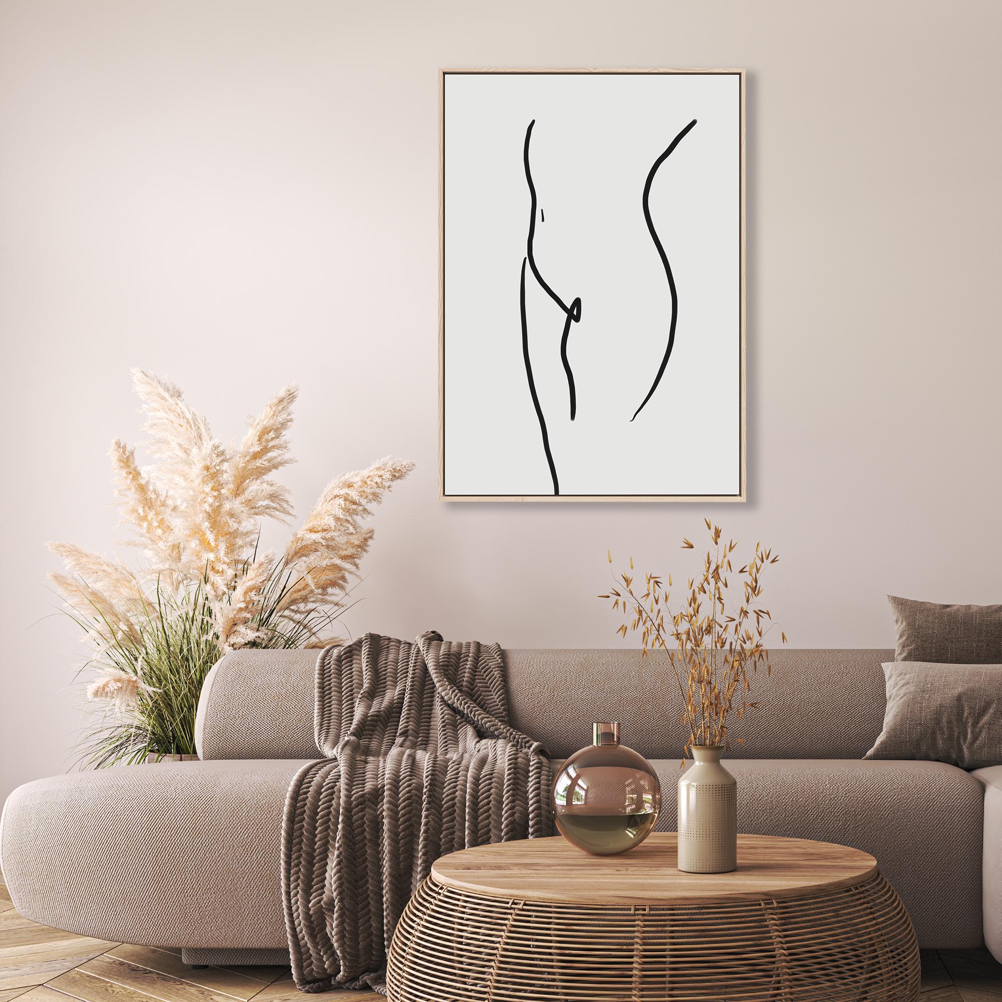 Body Line Framed Canvas-Abstract House