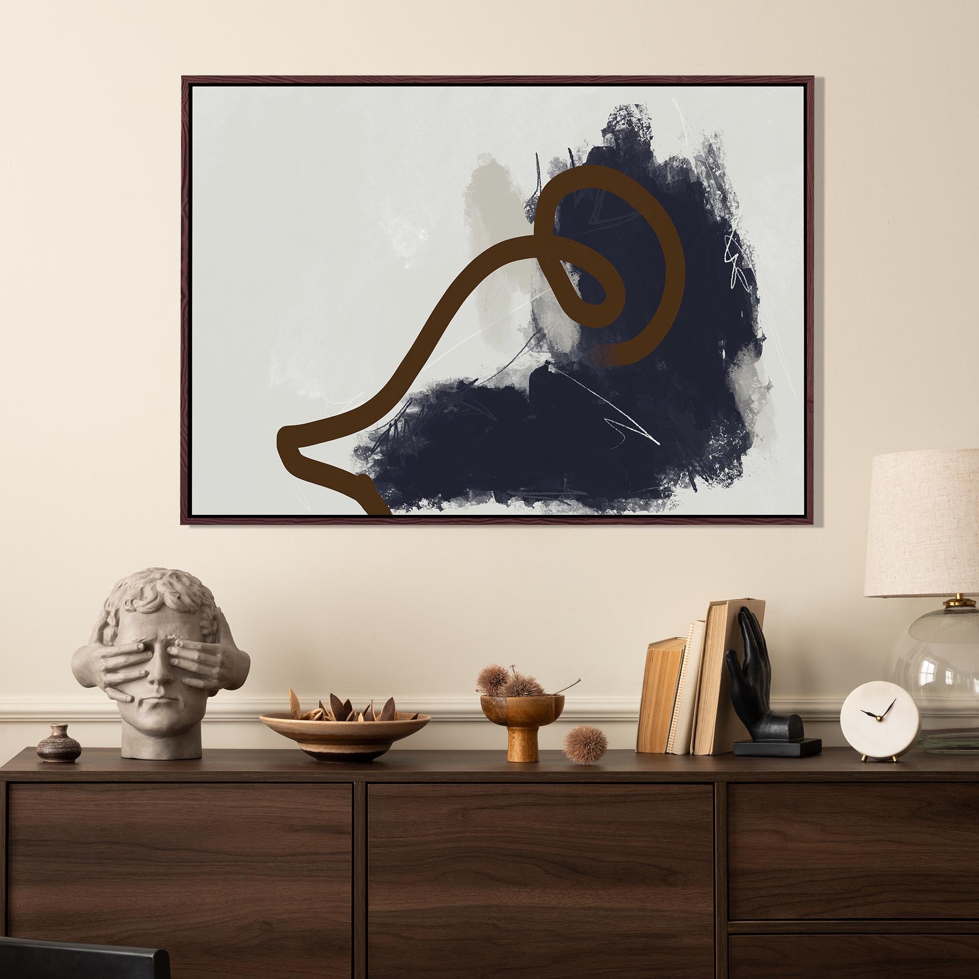 Over The Curve Framed Canvas-Abstract House