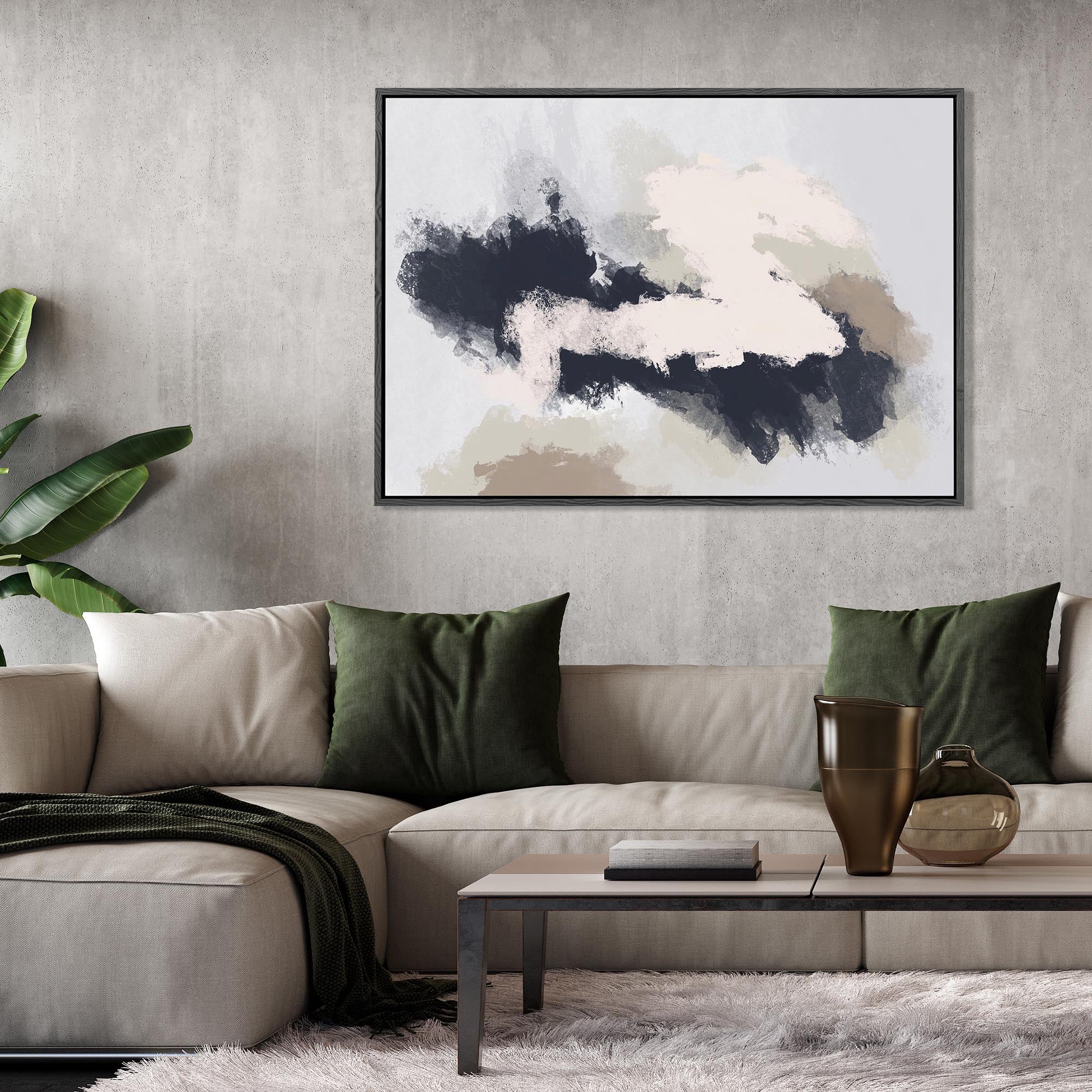 Desert Rain Framed Canvas-Abstract House
