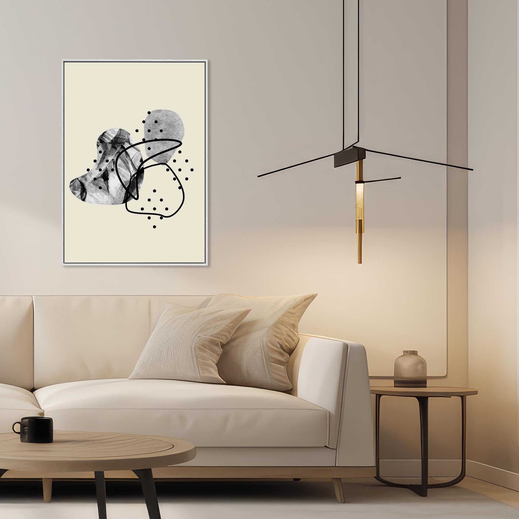 Organic Shapes Framed Canvas-Abstract House