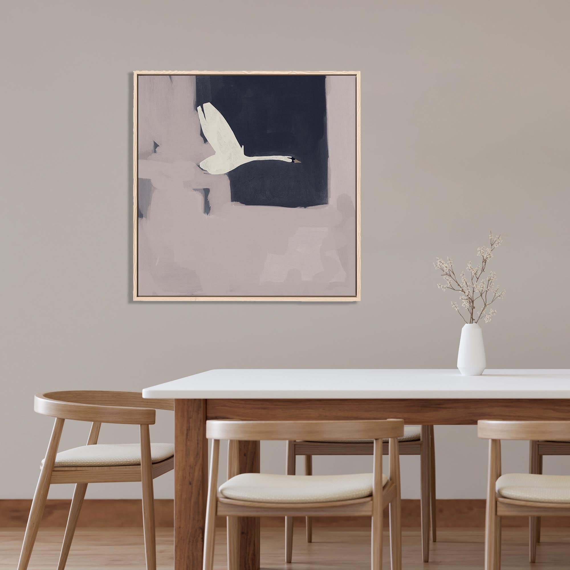 Swan In Flight Framed Canvas-Abstract House