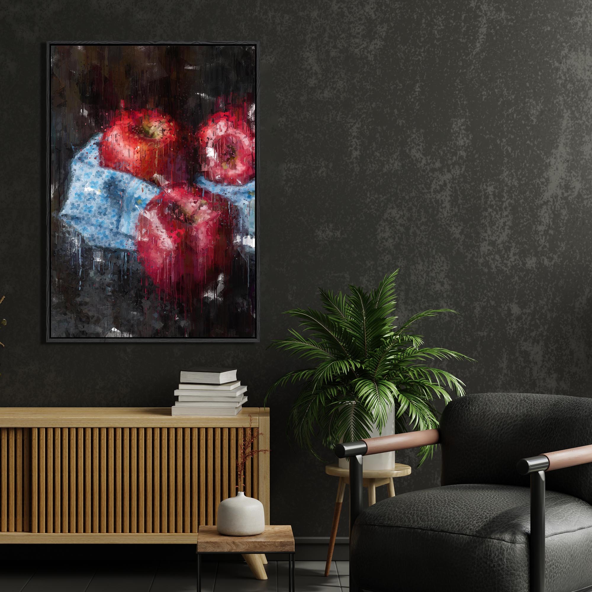 Red Apples Still Life Painting Canvas Print-Abstract House