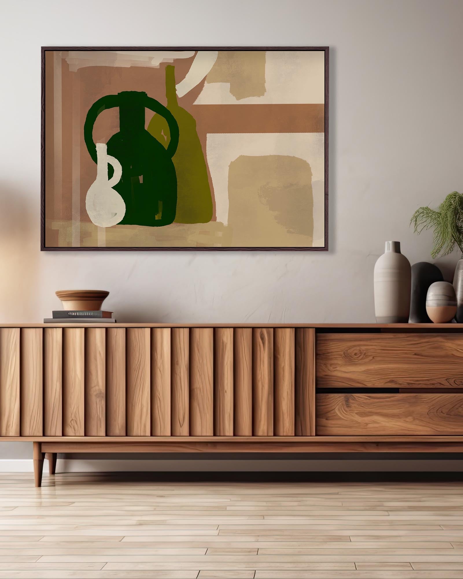 Trio Of Pots Study Framed Canvas-Abstract House