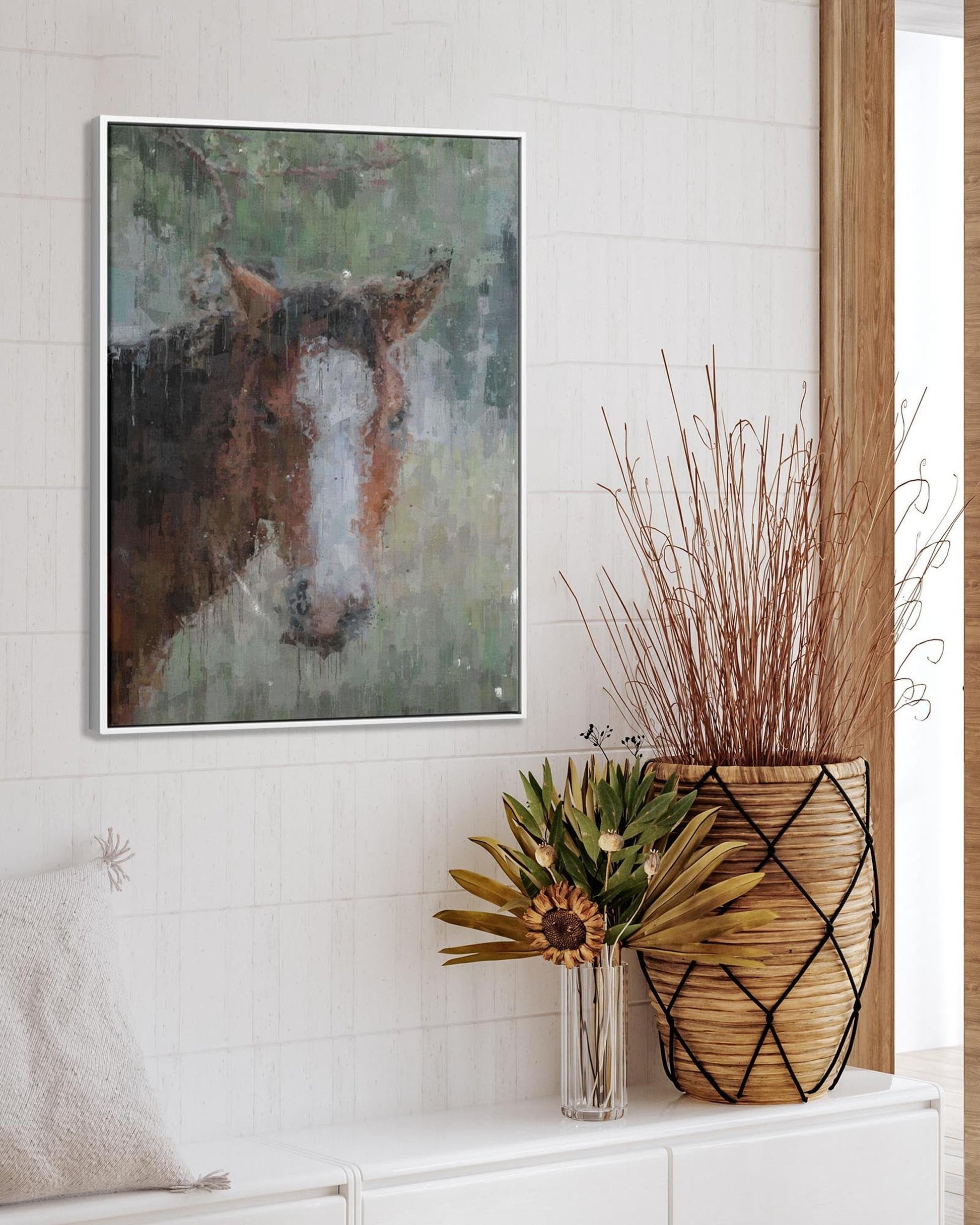 Horse Portrait Painting Framed Canvas-Abstract House