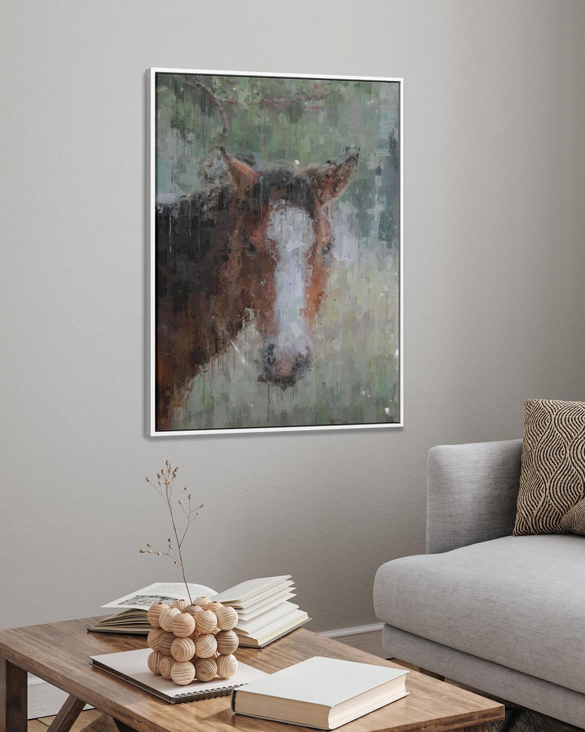 Horse Portrait Painting Framed Canvas-Abstract House