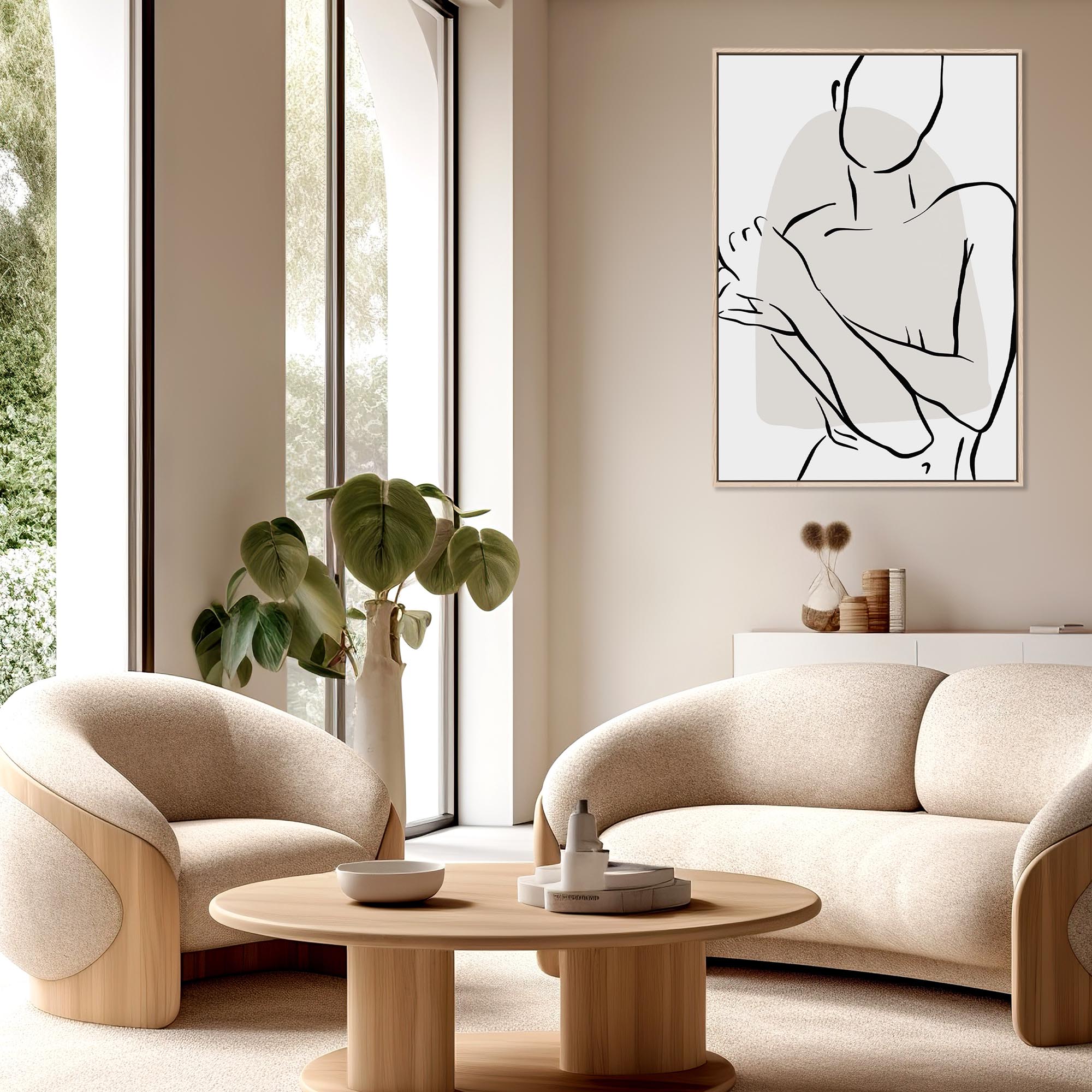 Natural Body Lines Framed Canvas