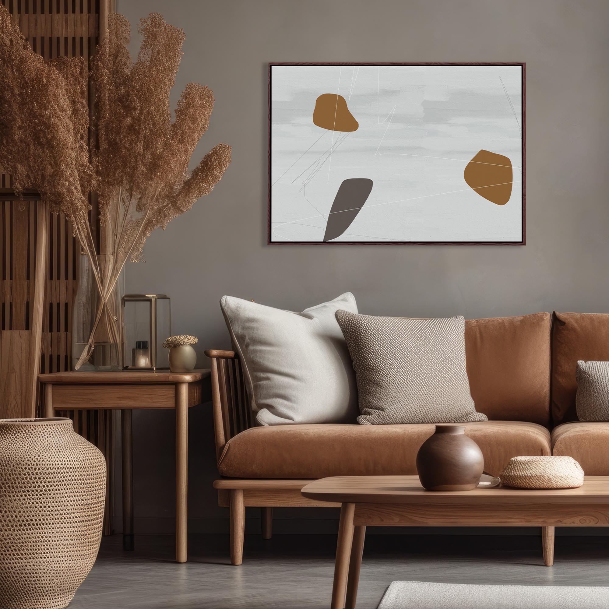 Neutral On Brown Abstract Canvas Print-Abstract House
