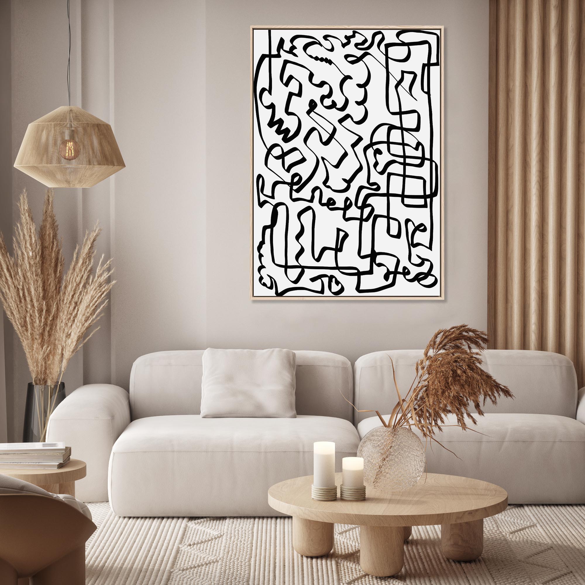 Lines Of The Maze Framed Canvas-Abstract House