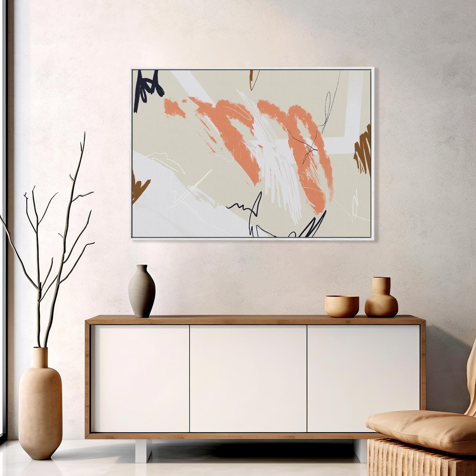 Abstract Composition Framed Canvas-Abstract House