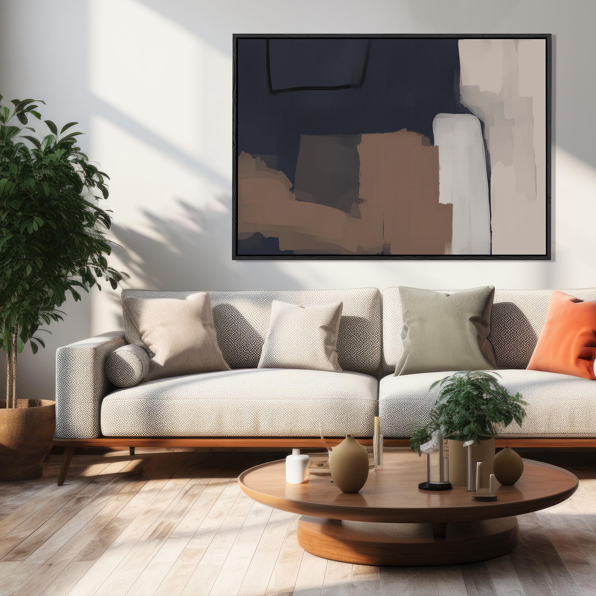 Mono Expressions Framed Canvas-Abstract House