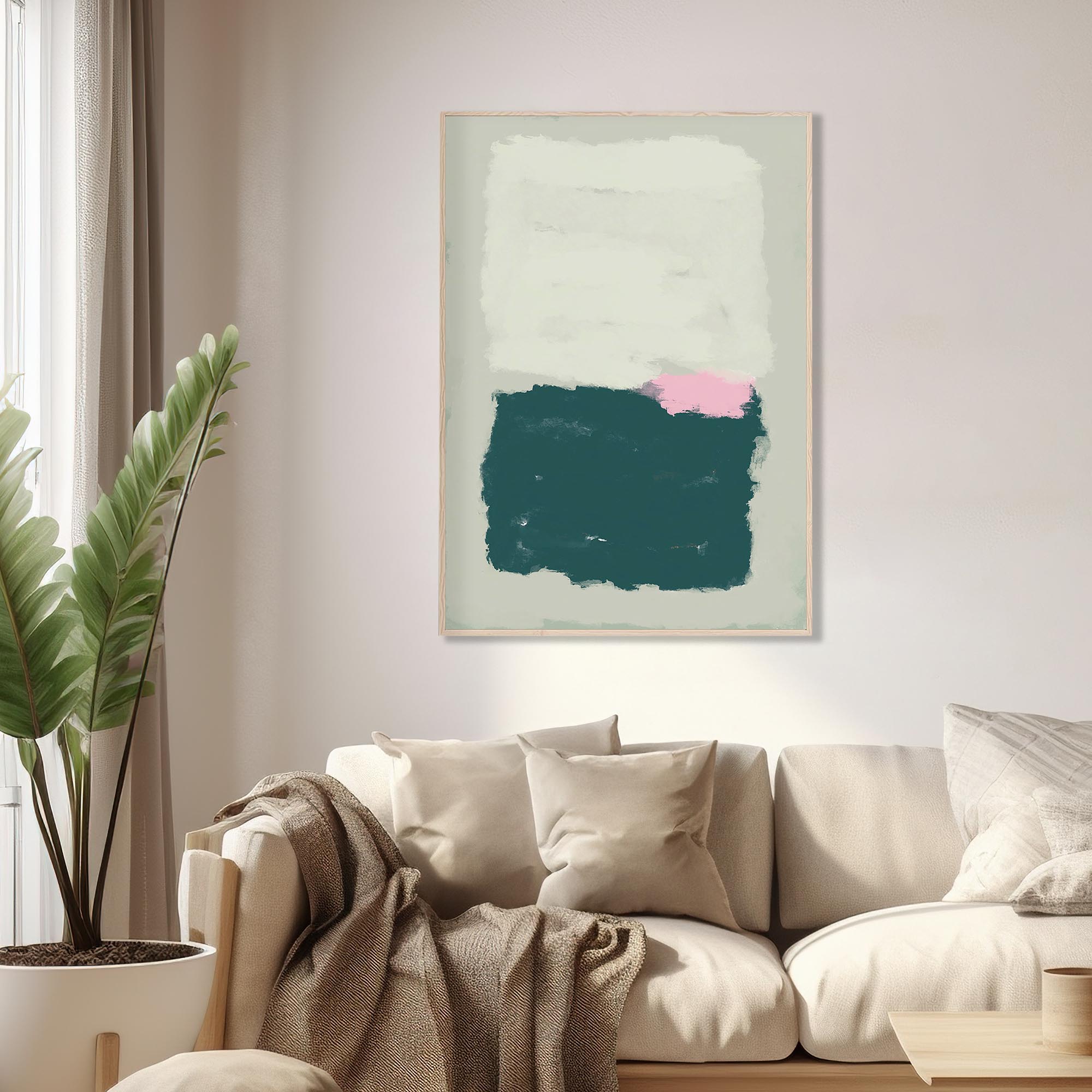 Pistachio Palette Framed Canvas-Abstract House