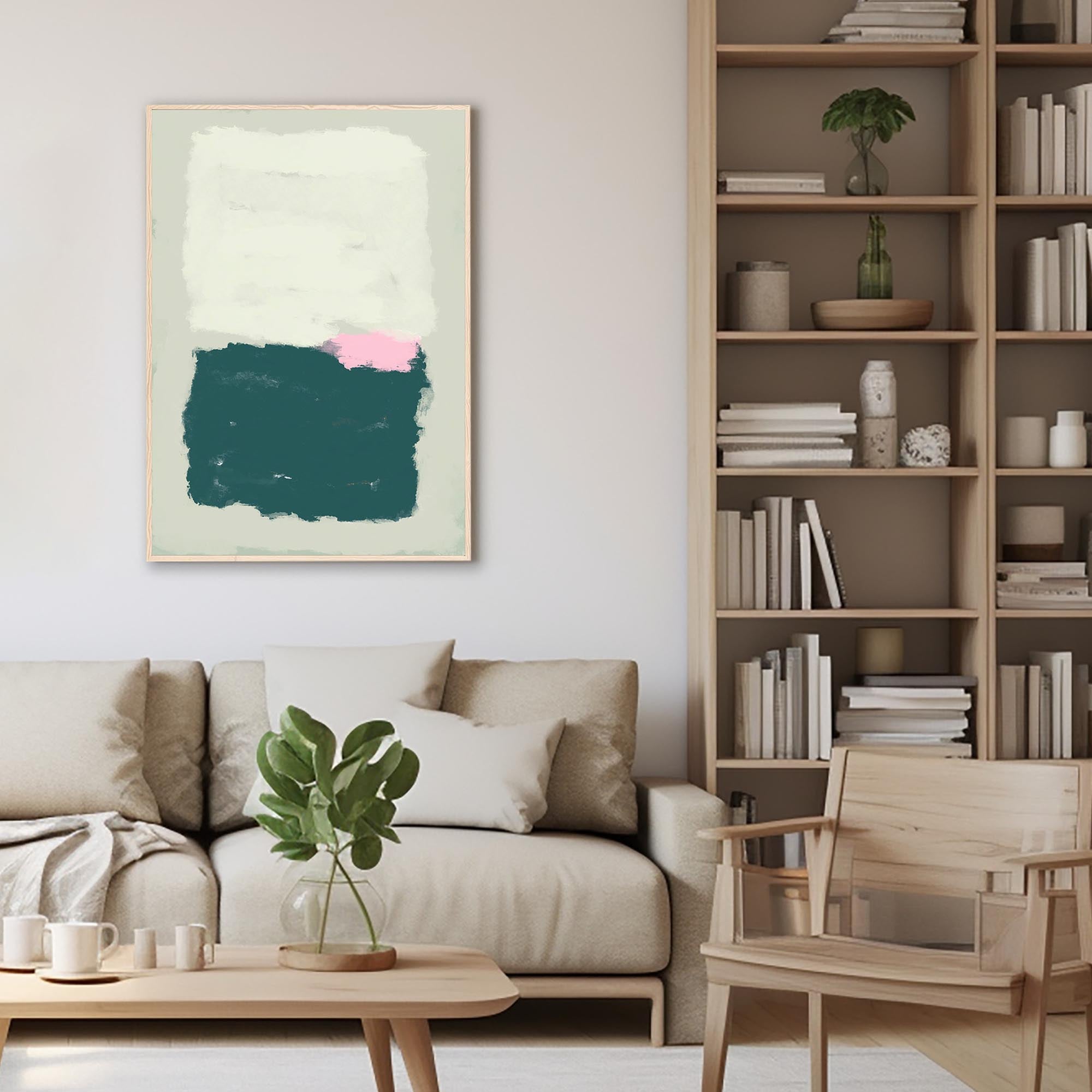 Pistachio Palette Framed Canvas-Abstract House