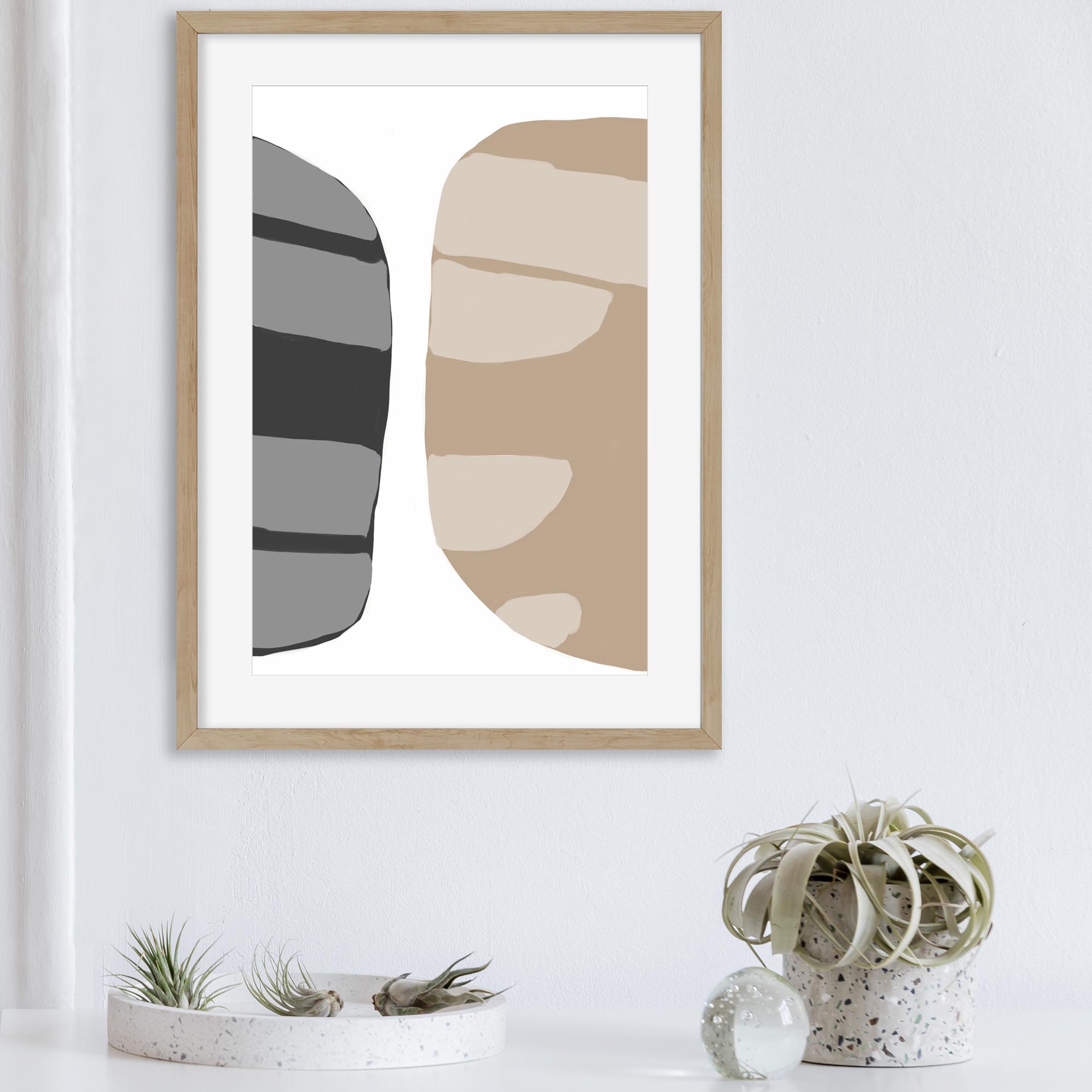Beige Abstract Shapes 2 Art Print