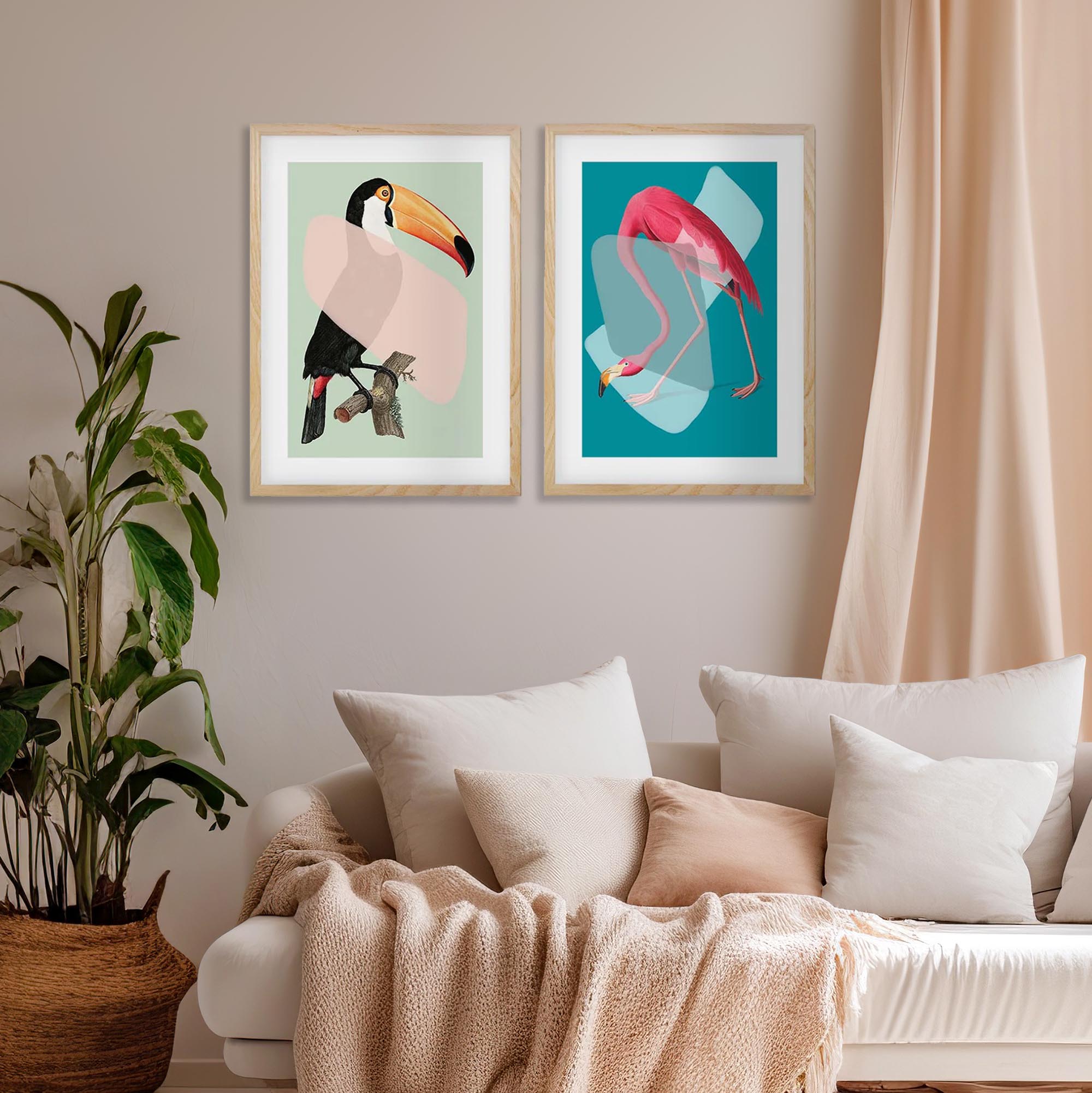 Birds Pop Art - Print Set Of 2-Abstract House