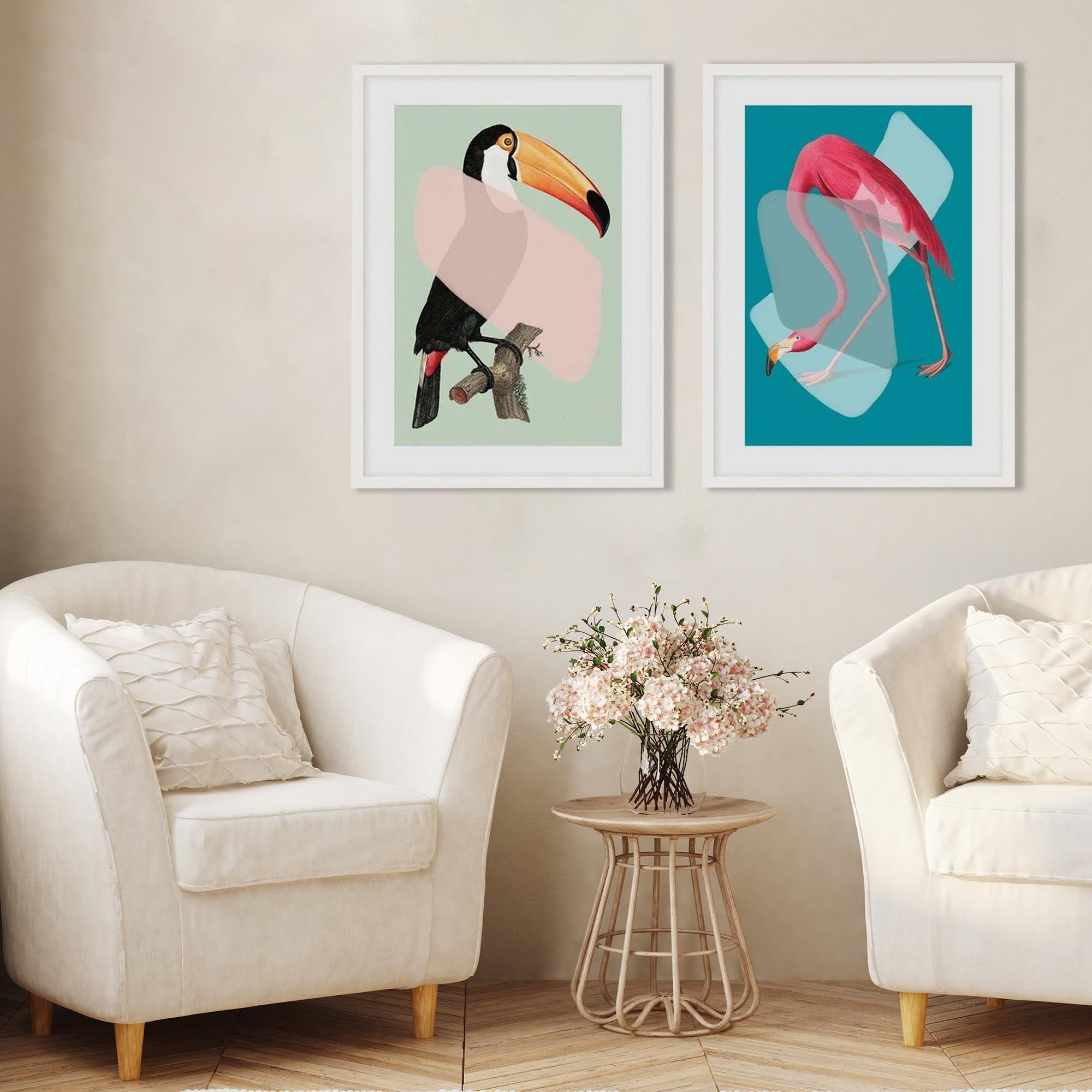 Birds Pop Art - Print Set Of 2-Abstract House