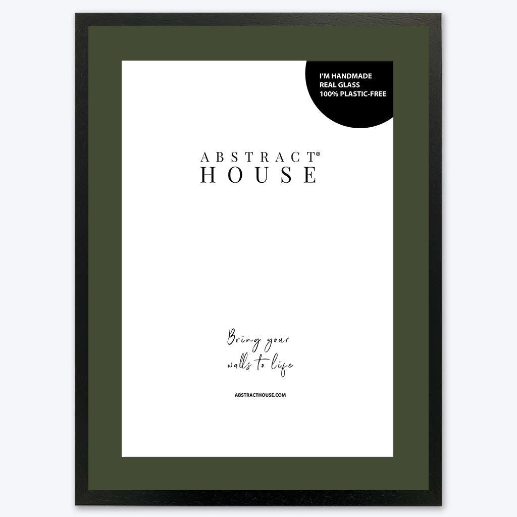 Black Wooden Picture Frame 50x70cm Forest Green Mount-Black-40 x 60 cm-Abstract House
