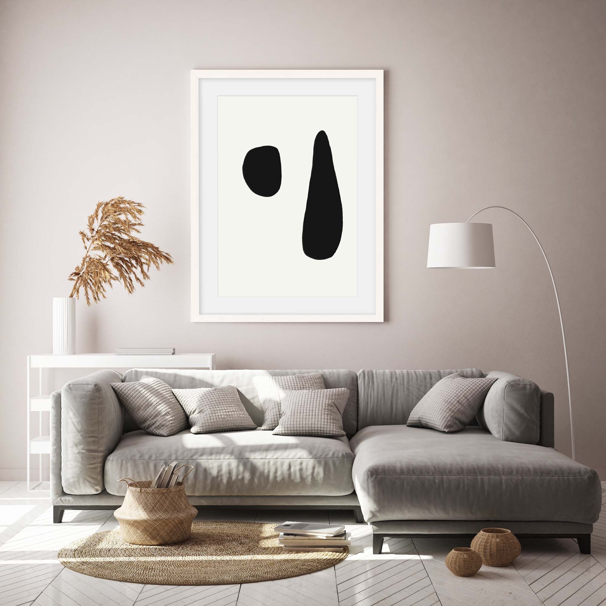 Black & White Composition Art Print-Abstract House