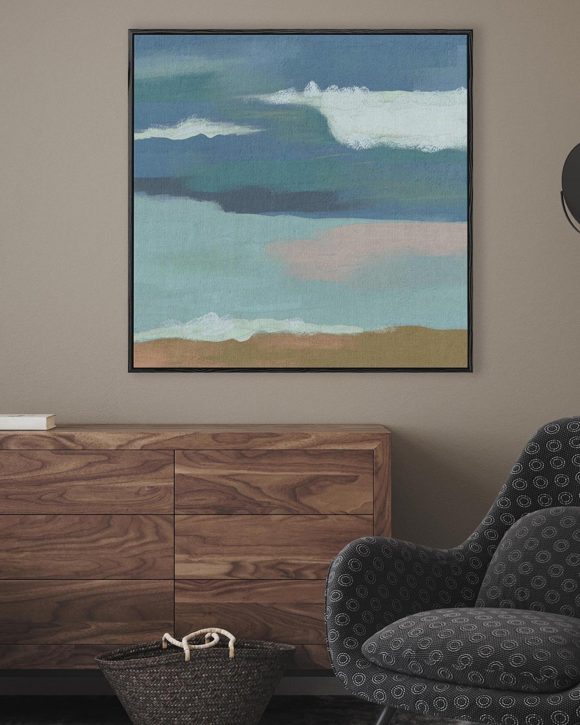 Blue Skies Over The Sea Canvas Art-Abstract House
