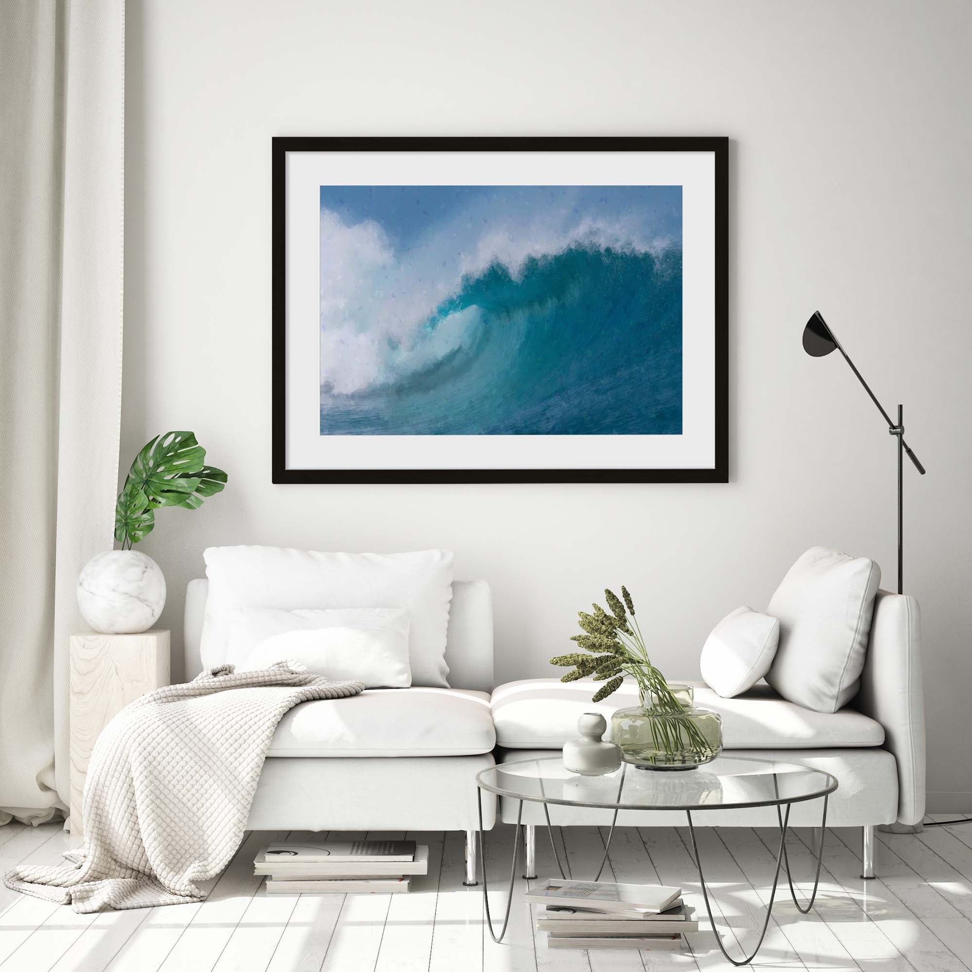 Blue Crashing Waves Art Print-Abstract House
