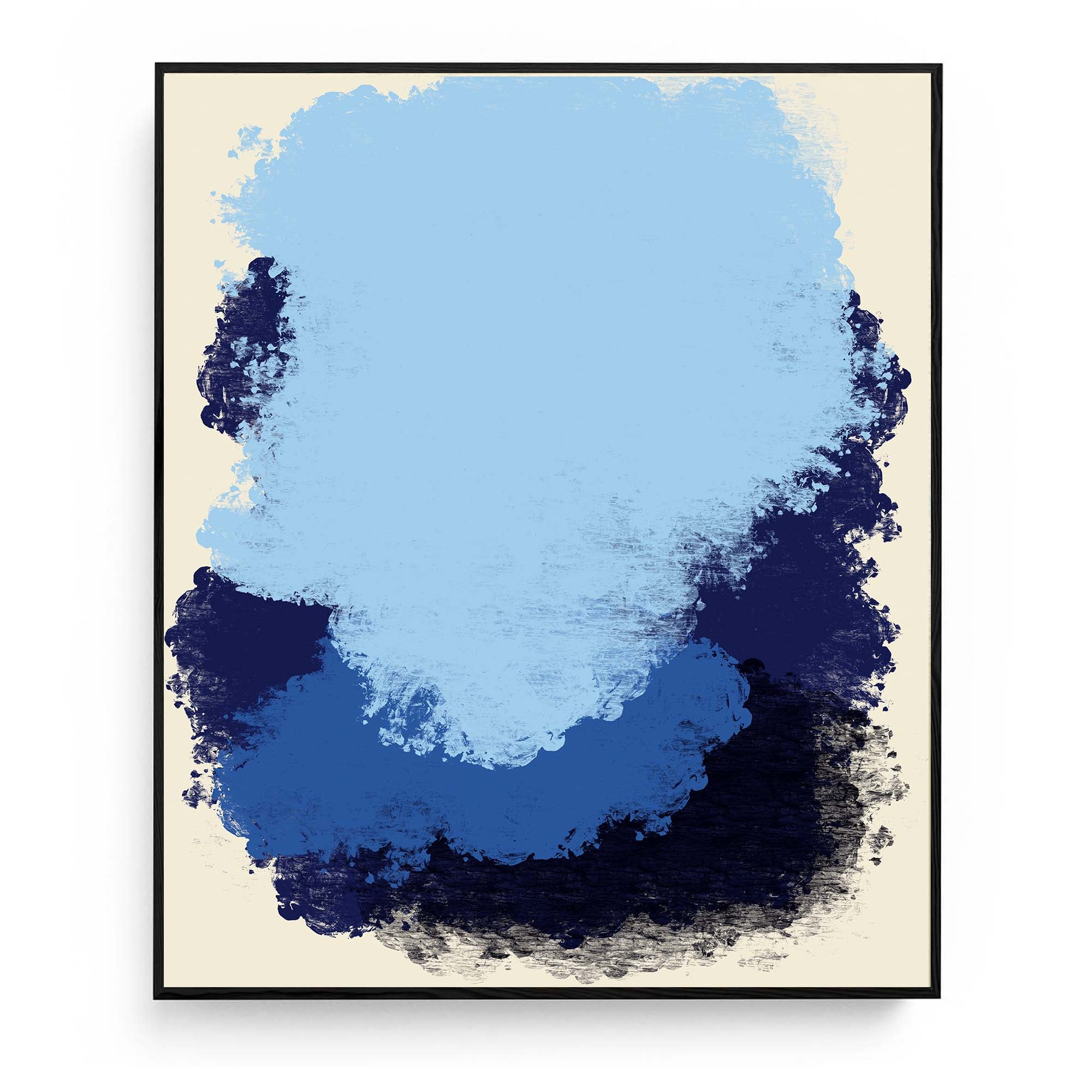 Blue Palette Framed Canvas-Abstract House
