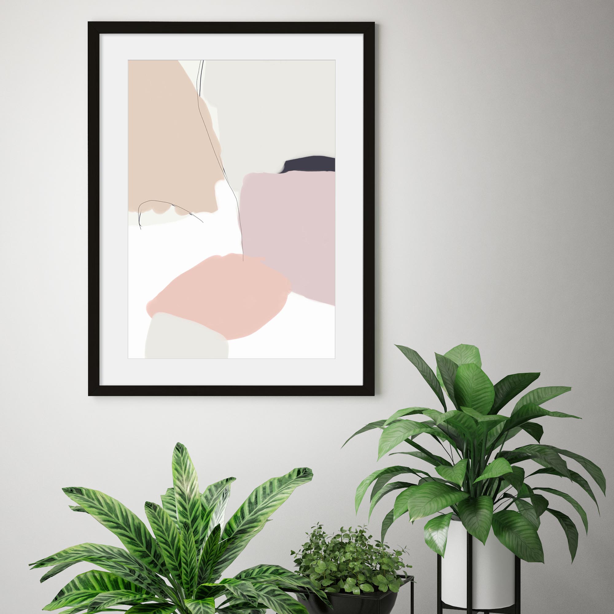 Bright Abstract Shapes Art Print-Abstract House