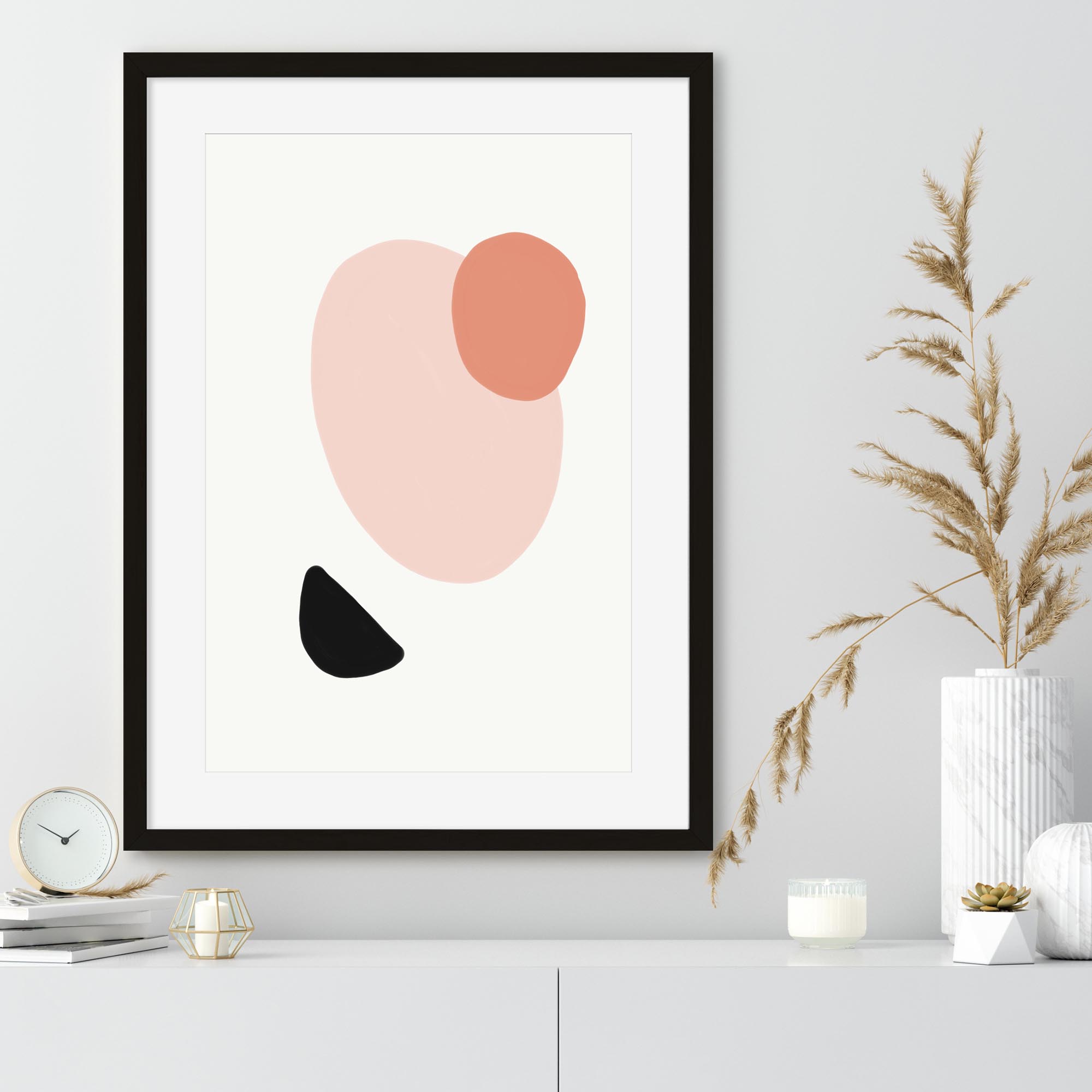 Bright Shapes Art Print-Abstract House